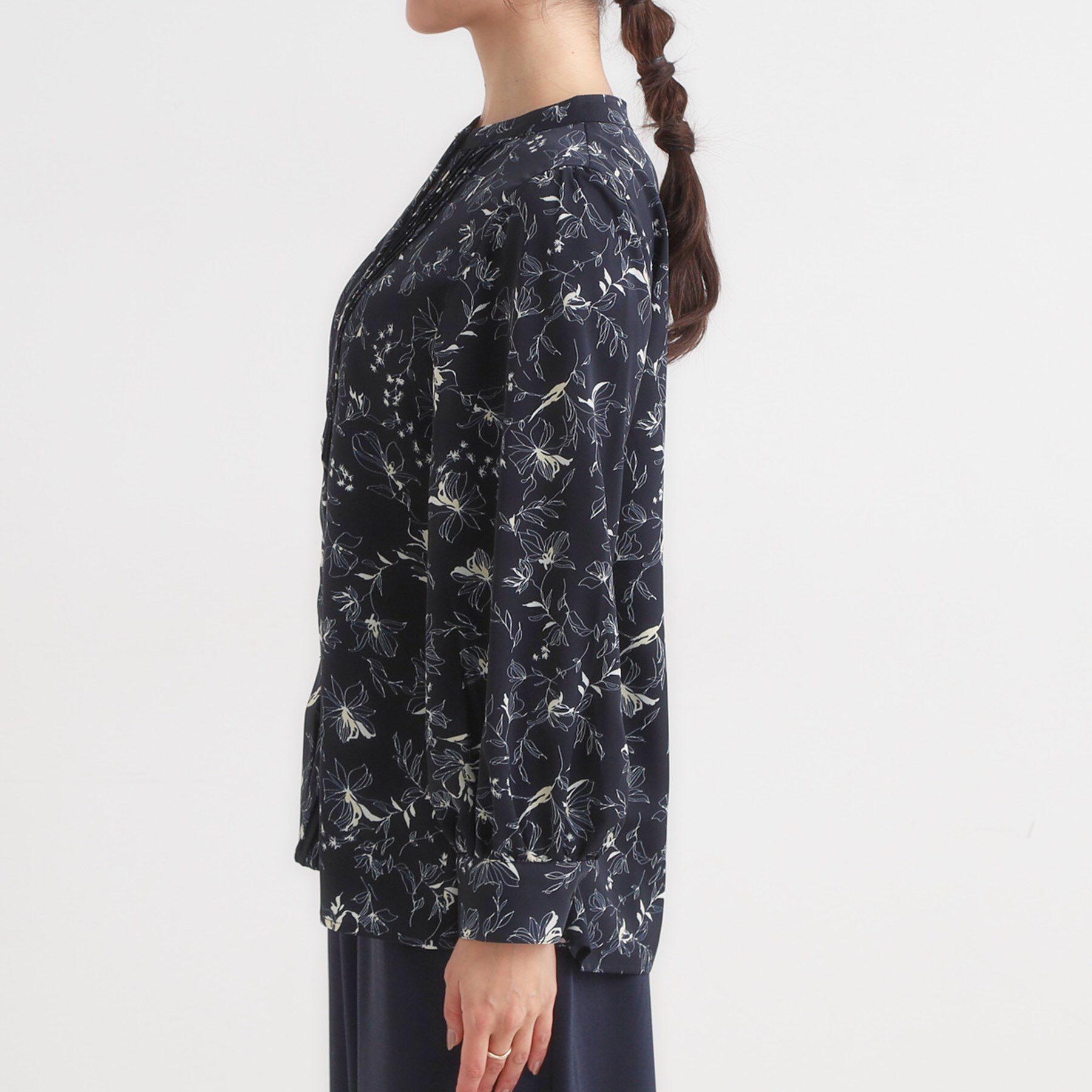 SHOO･LA･RUE「【セットアップ可】ピンタックバンドカラーブラウス」|シャツ・ブラウス|