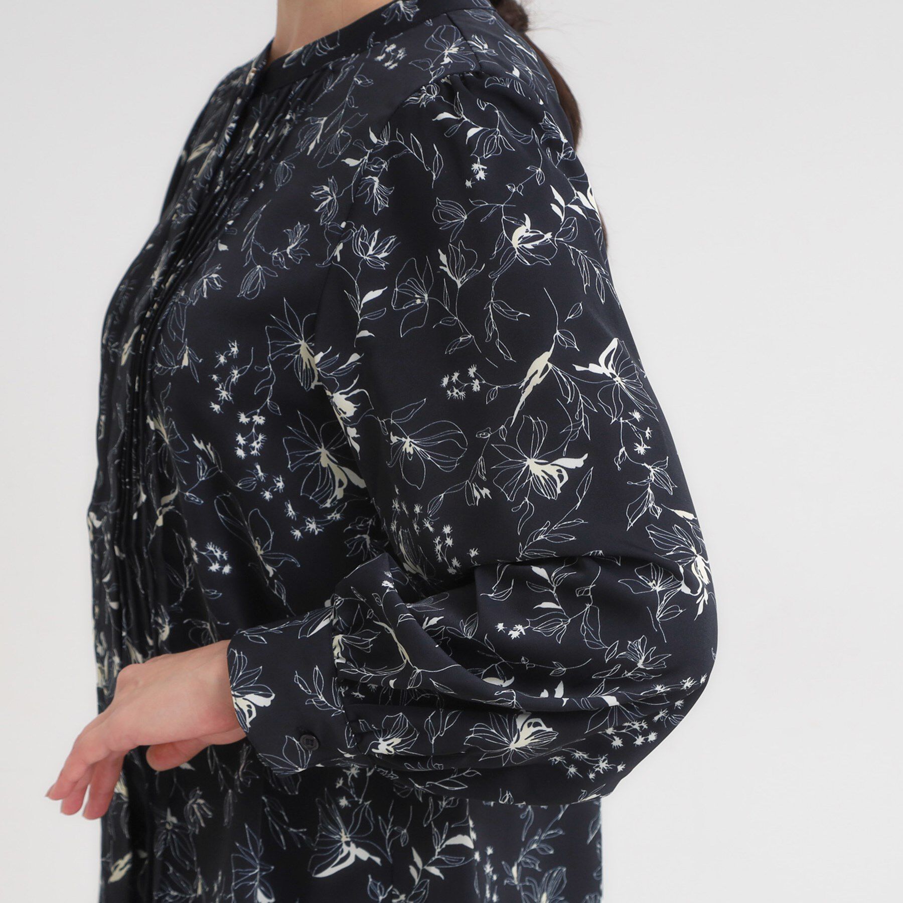 SHOO･LA･RUE「【セットアップ可】ピンタックバンドカラーブラウス」|シャツ・ブラウス|