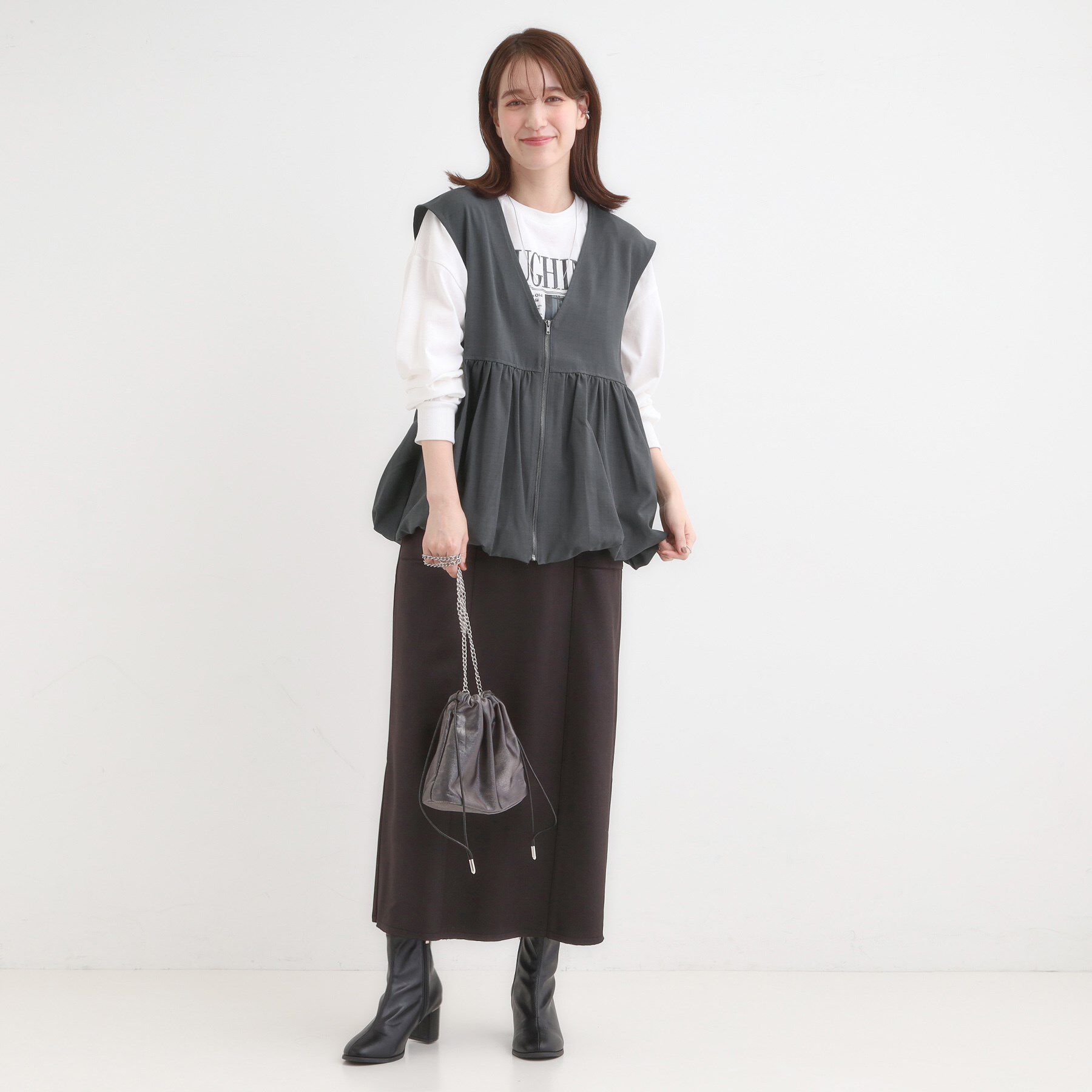 SHOO･LA･RUE「美シルエットが大人かわいい 裾バルーンシルエットジレ」|ベスト・ジレ|