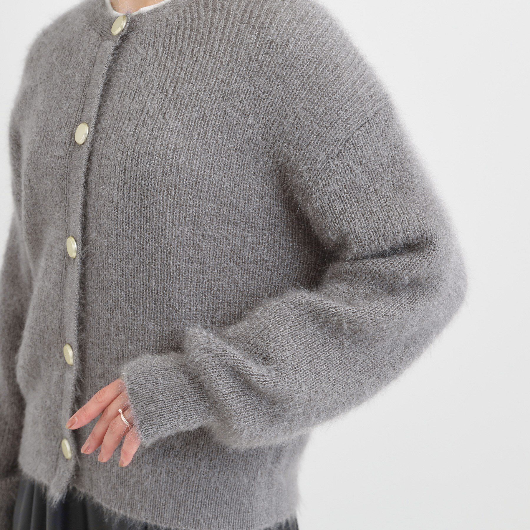 SHOO･LA･RUE「【S-LL】ふわふわシャギー 大人レディなカーディガン」|カーディガン|