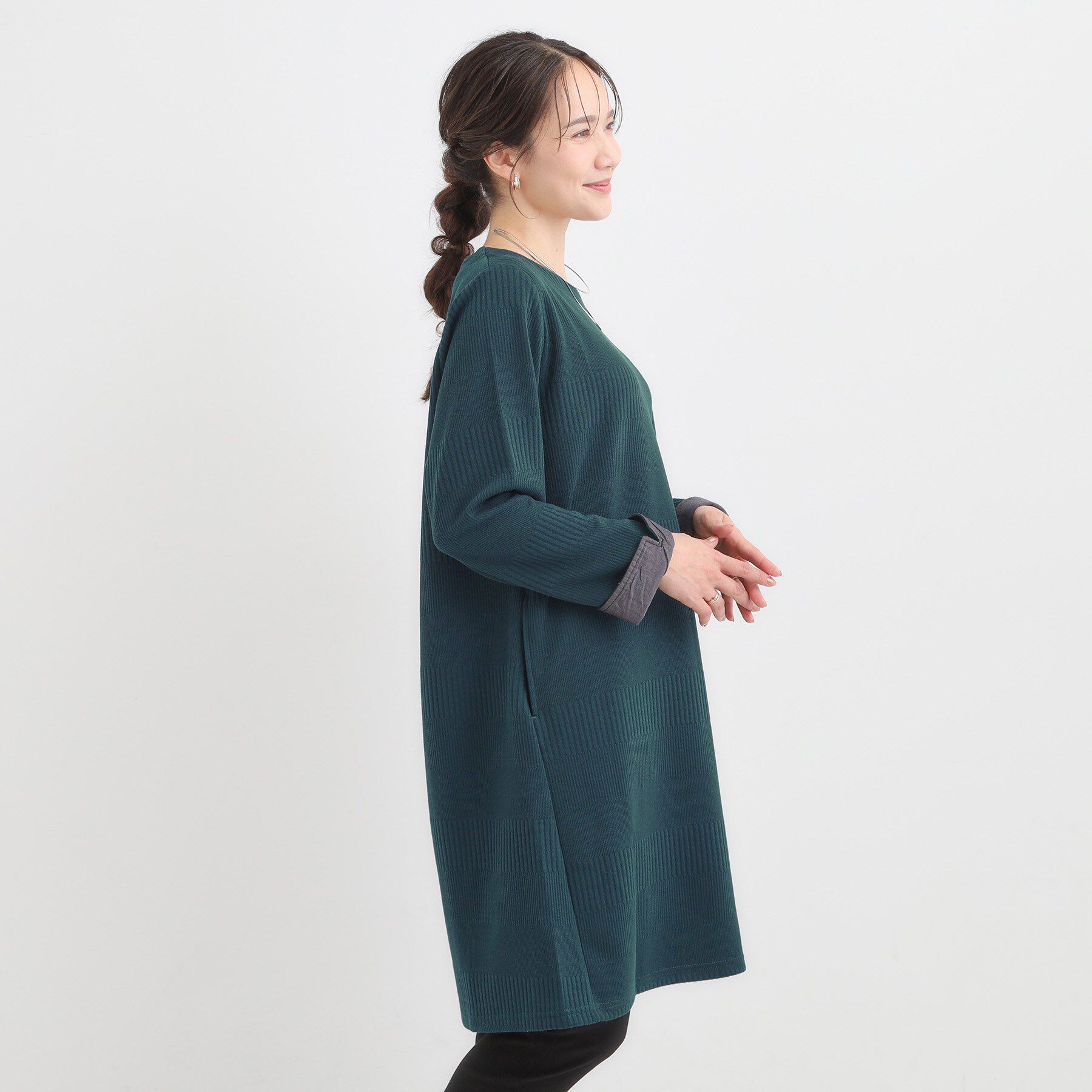 SHOO･LA･RUE「身体のラインをきれいにカバー Aラインチュニックワンピース」|チュニック|