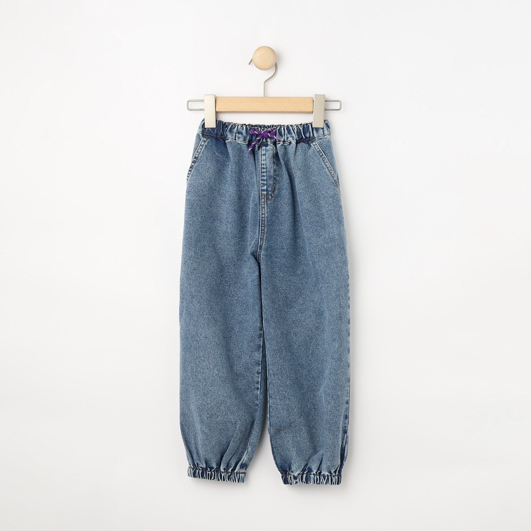 SHOO･LA･RUE「【100-150cm】デニムジョグパンツ」|その他|ブルー(091)