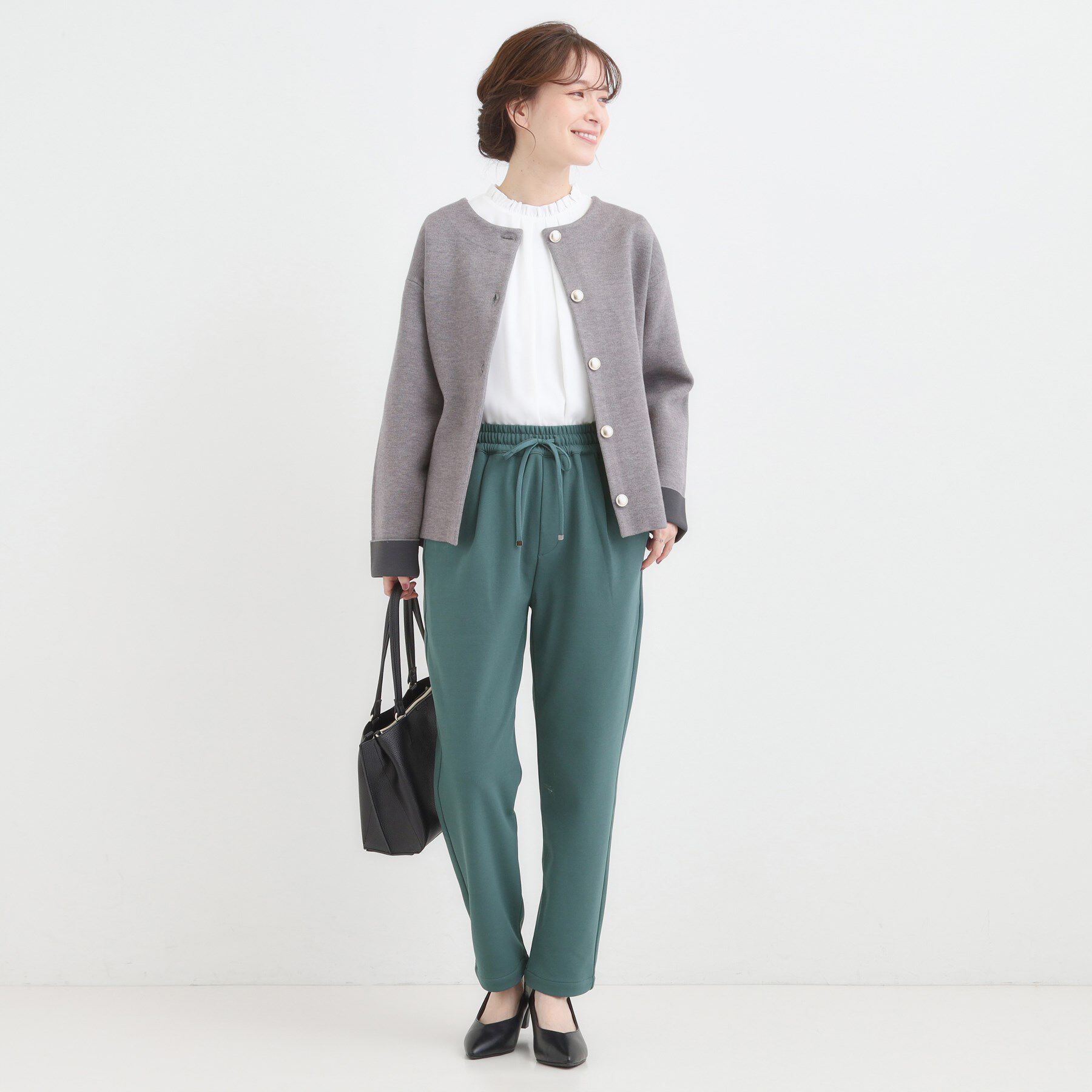 SHOO･LA･RUE「【S-LL/股上深め】裏起毛スマートイージーパンツ」|その他|