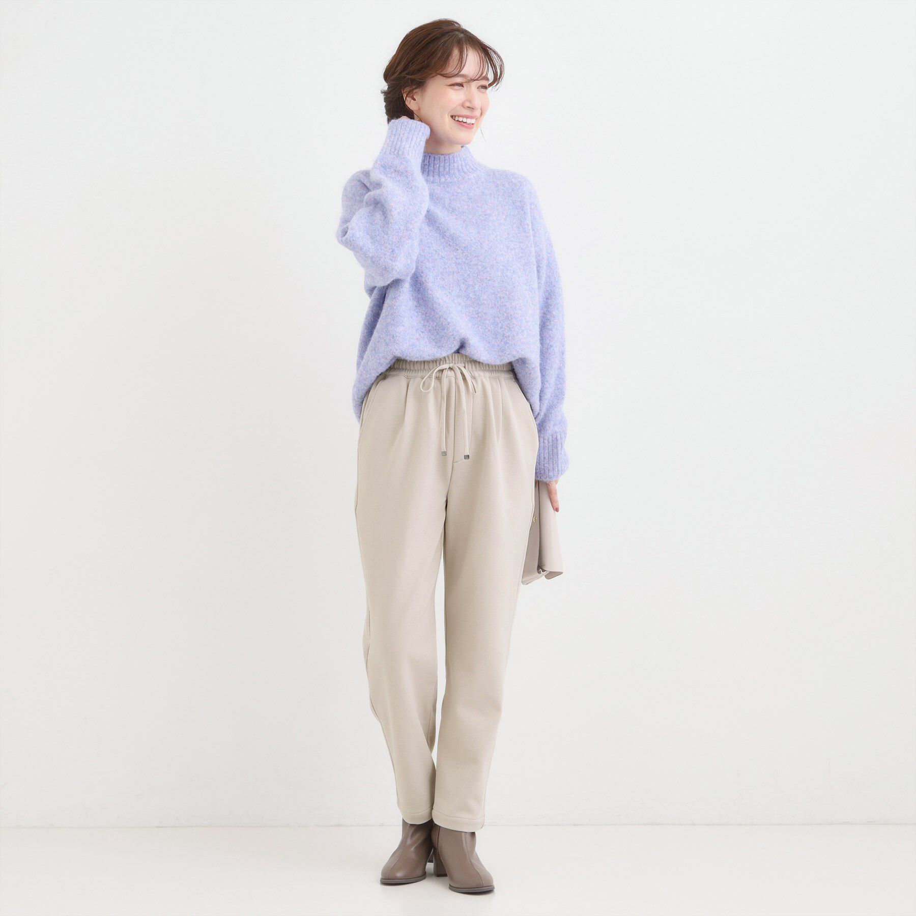 SHOO･LA･RUE「【S-LL/股上深め】裏起毛スマートイージーパンツ」|その他|