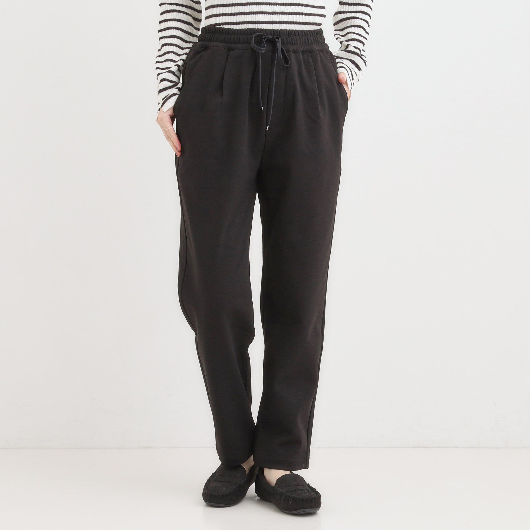 SHOO･LA･RUE「【S-LL/股上深め】裏起毛スマートイージーパンツ」|その他|