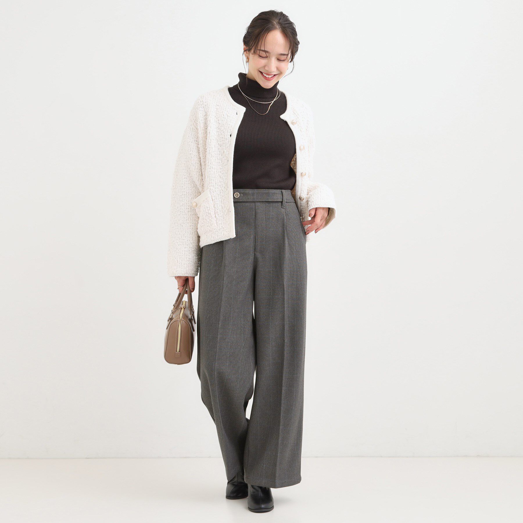 SHOO･LA･RUE「【着丈選べる】ウールフィールあったか裏起毛ワイドパンツ」|その他|
