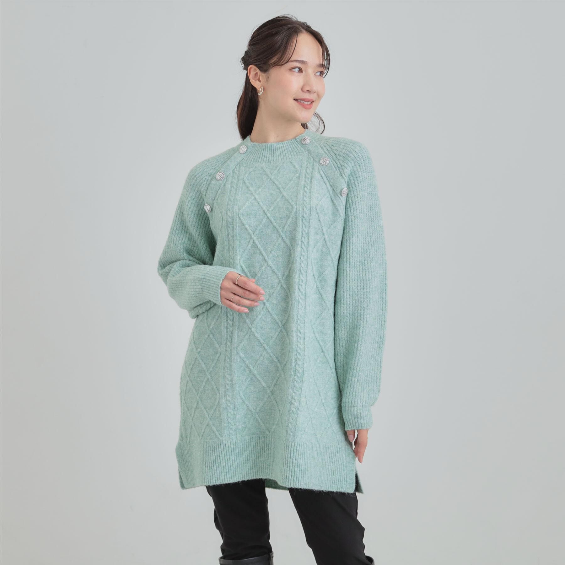 SHOO･LA･RUE「【着丈選べる】ケーブル柄ニットワンピース」|ワンピース|