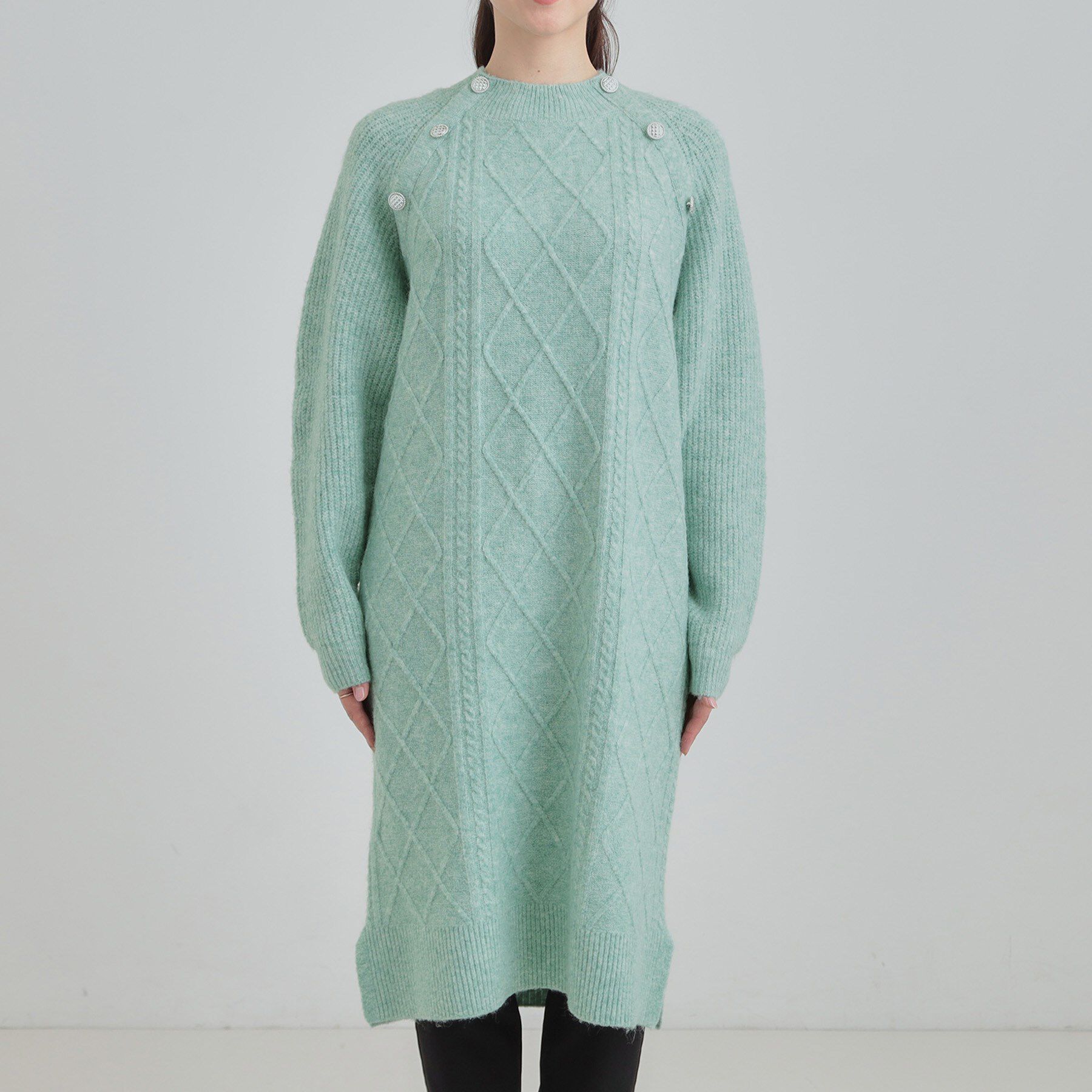 SHOO･LA･RUE「【着丈選べる】ケーブル柄ニットワンピース」|ワンピース|