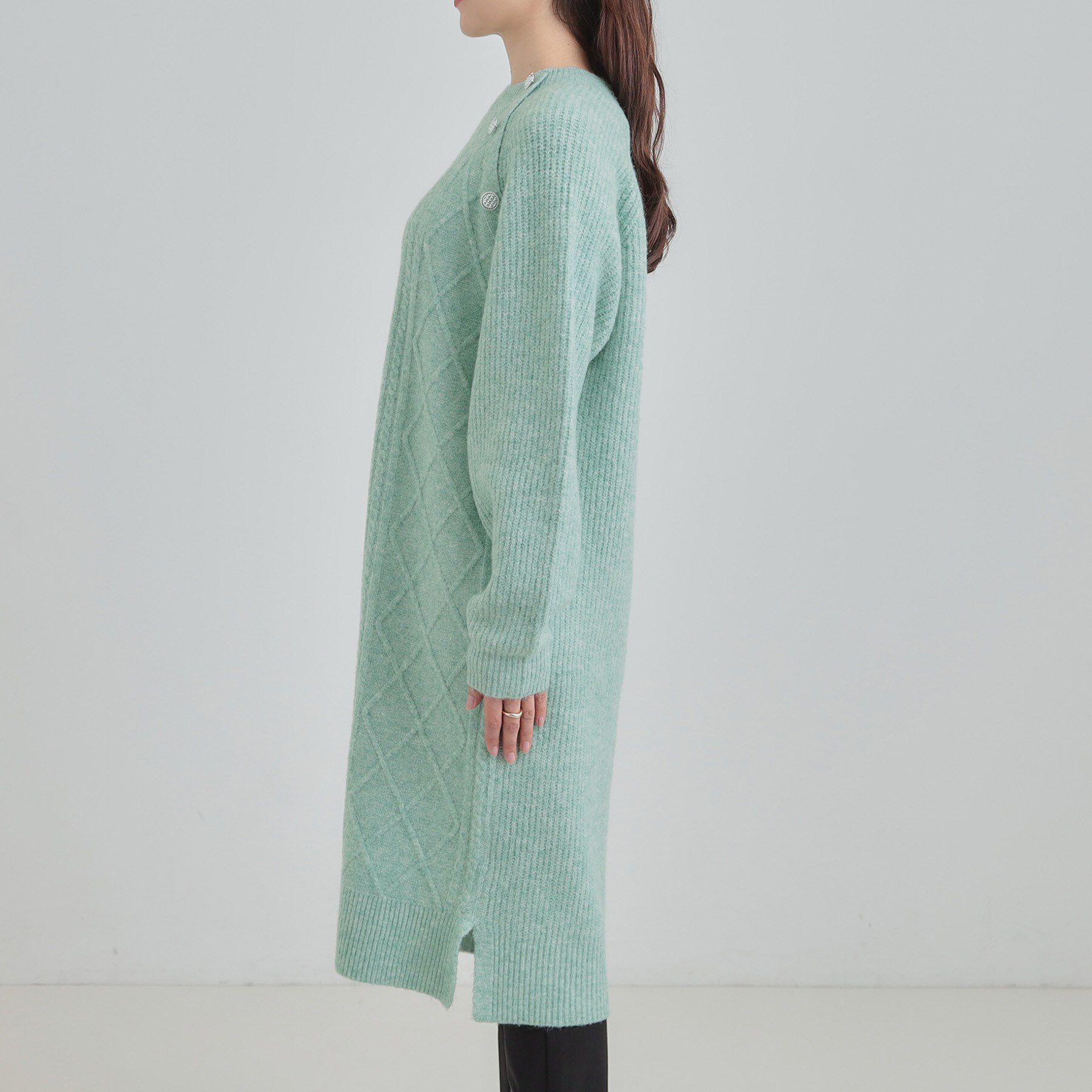 SHOO･LA･RUE「【着丈選べる】ケーブル柄ニットワンピース」|ワンピース|