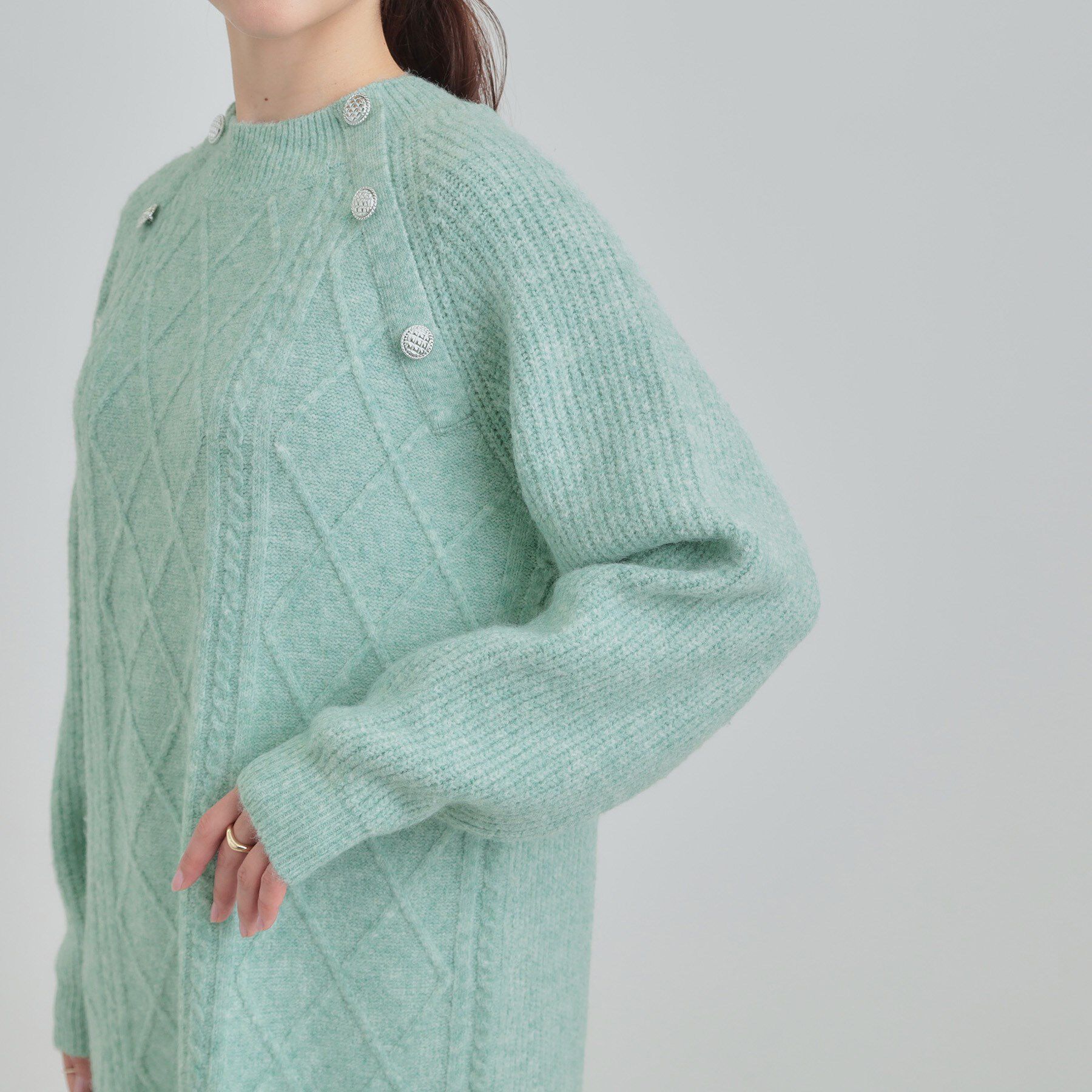 SHOO･LA･RUE「【着丈選べる】ケーブル柄ニットワンピース」|ワンピース|