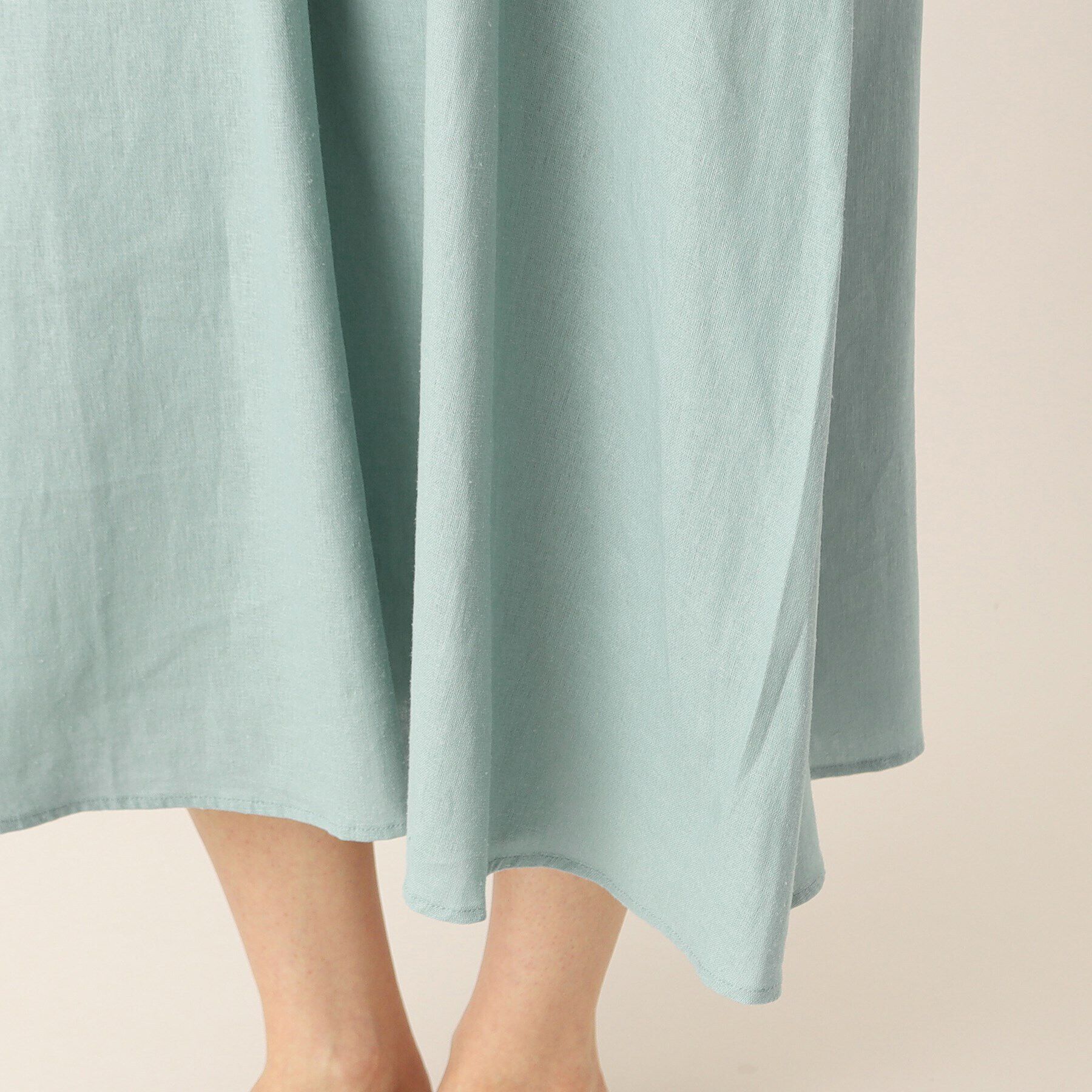 Dessin「【洗える】リネンブレンドキーネックワンピース」|ワンピース|