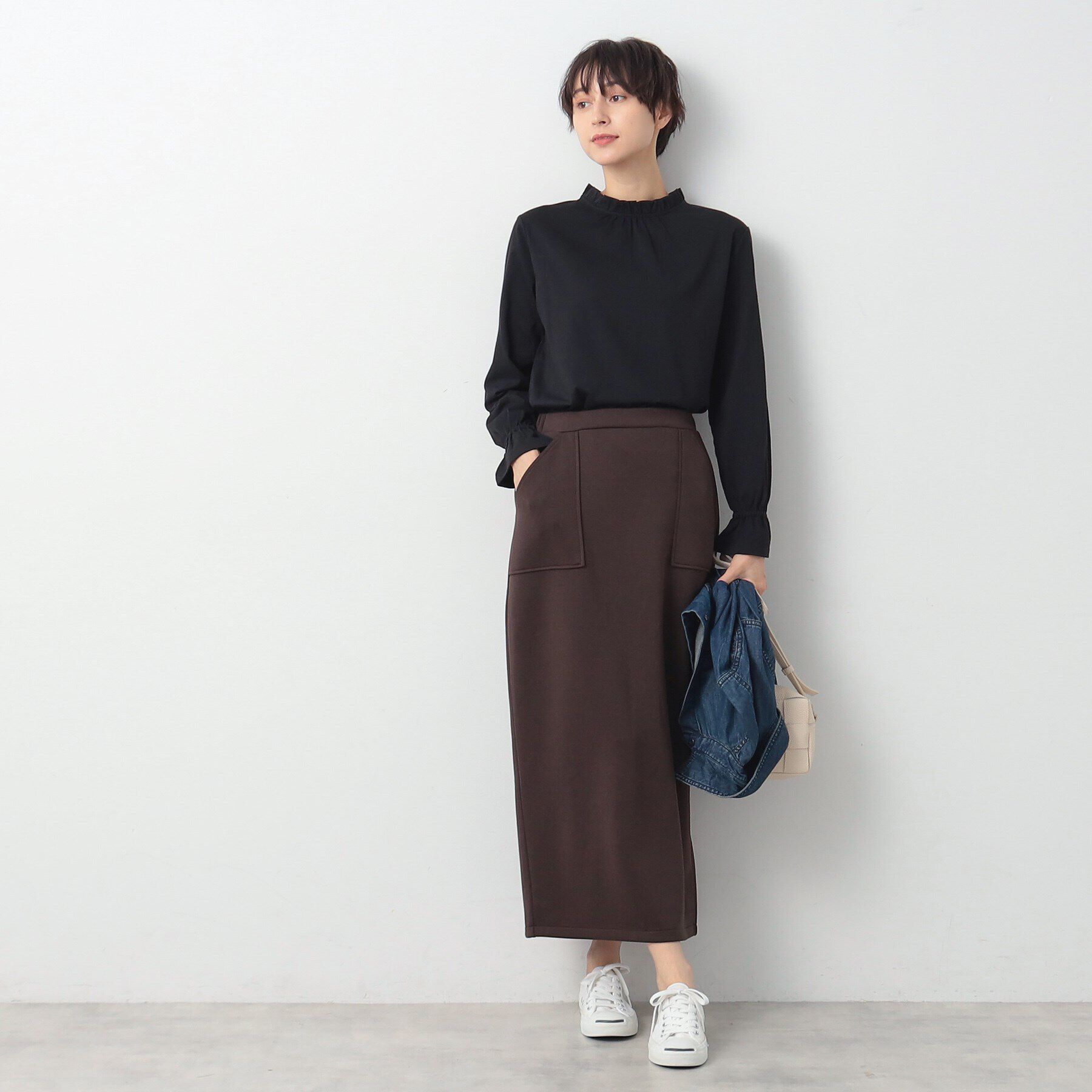 Dessin「【洗える】ネックフリルロングスリーブTシャツ（XS～L）」|Tシャツ・カットソー|