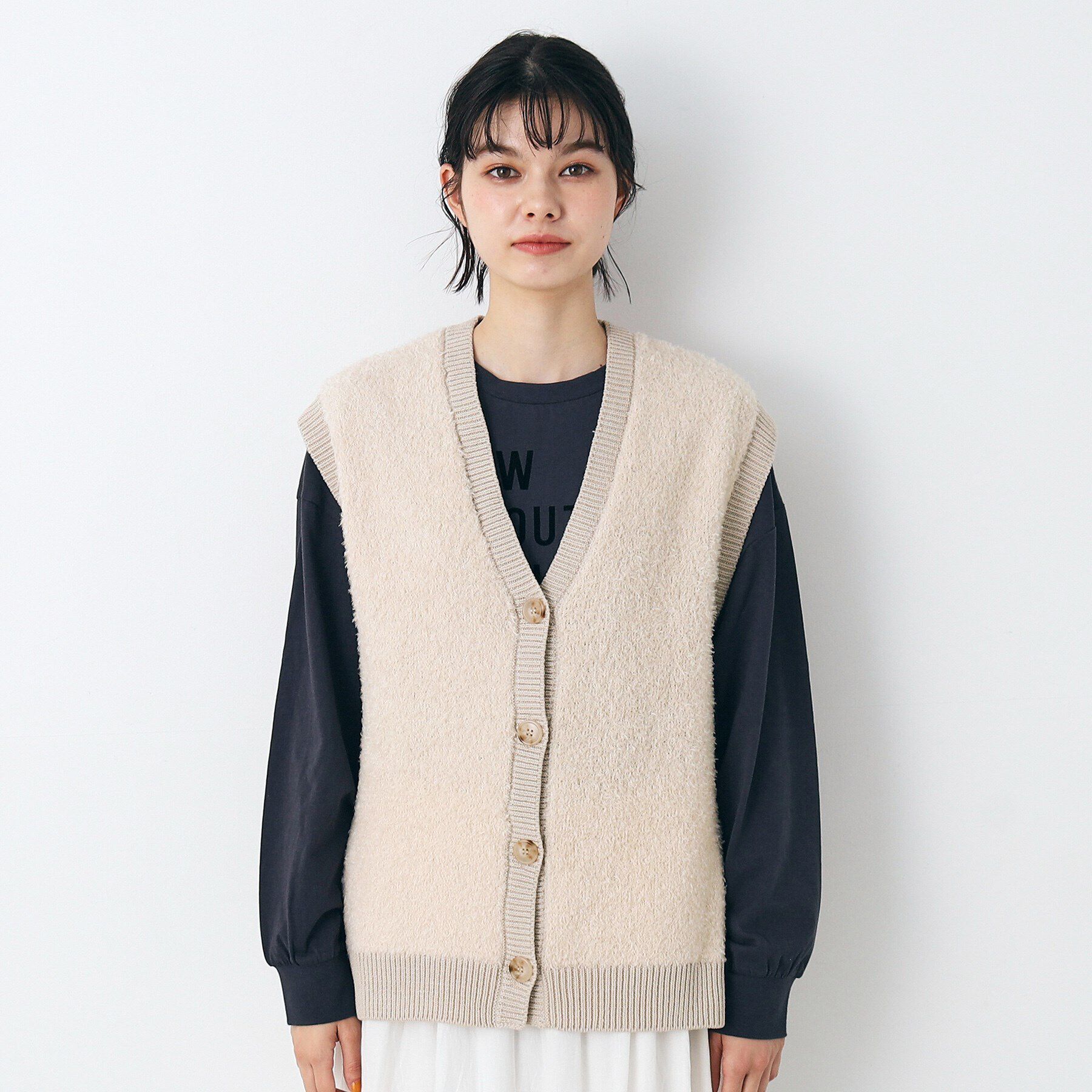 Dessin「【洗える】フロント釦シャギージレ」|ベスト・ジレ|