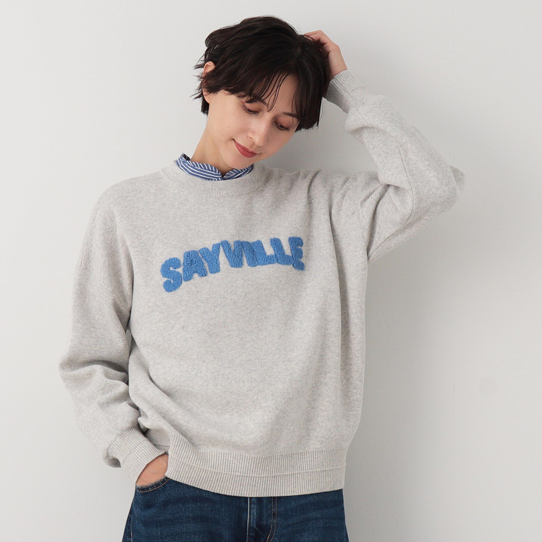 Dessin「【洗える】サガラ刺繍ロゴニット（XS～L）」|ニット・セーター|