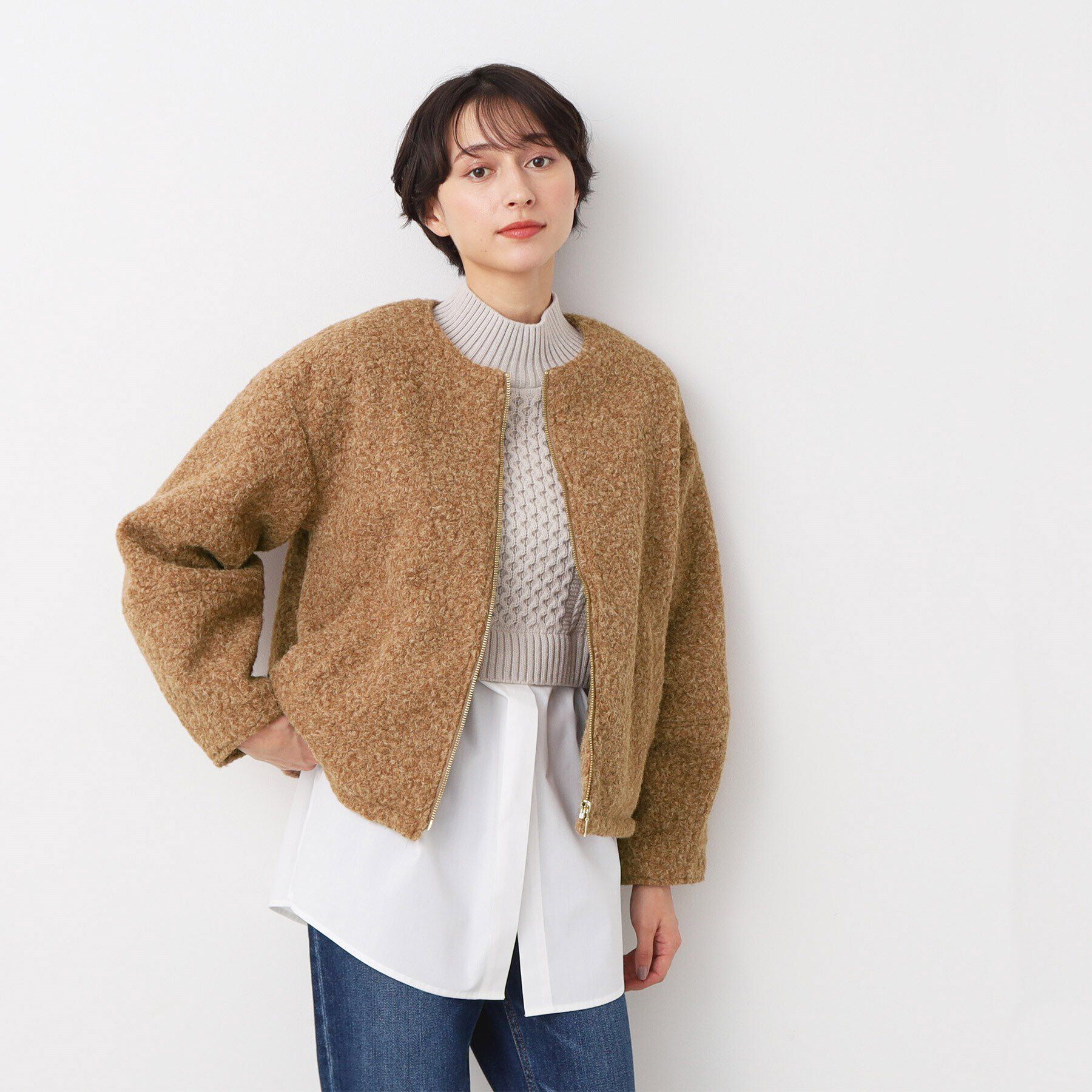 Dessin「フライス編みナッピングブルゾン」|ブルゾン・スタジャン|