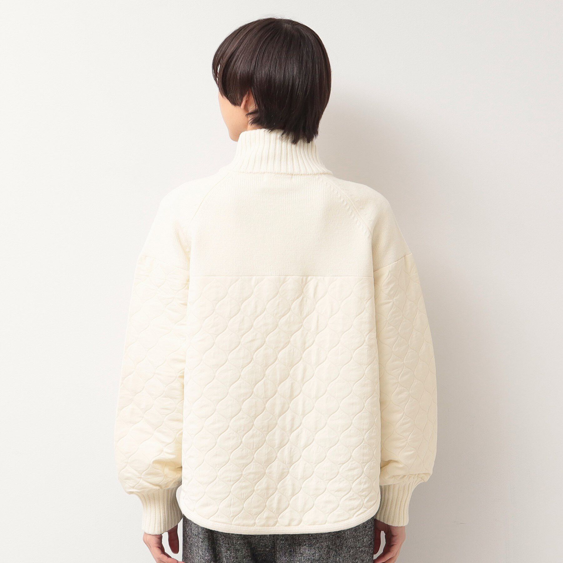 Dessin「【洗える】キルト付きジップアップカーディガン」|ブルゾン・スタジャン|