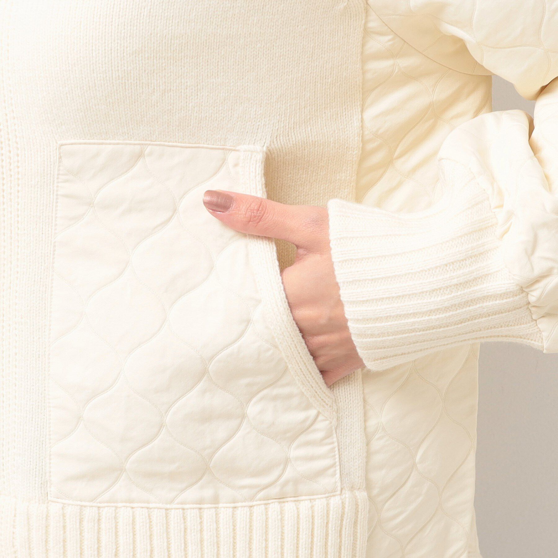 Dessin「【洗える】キルト付きジップアップカーディガン」|ブルゾン・スタジャン|