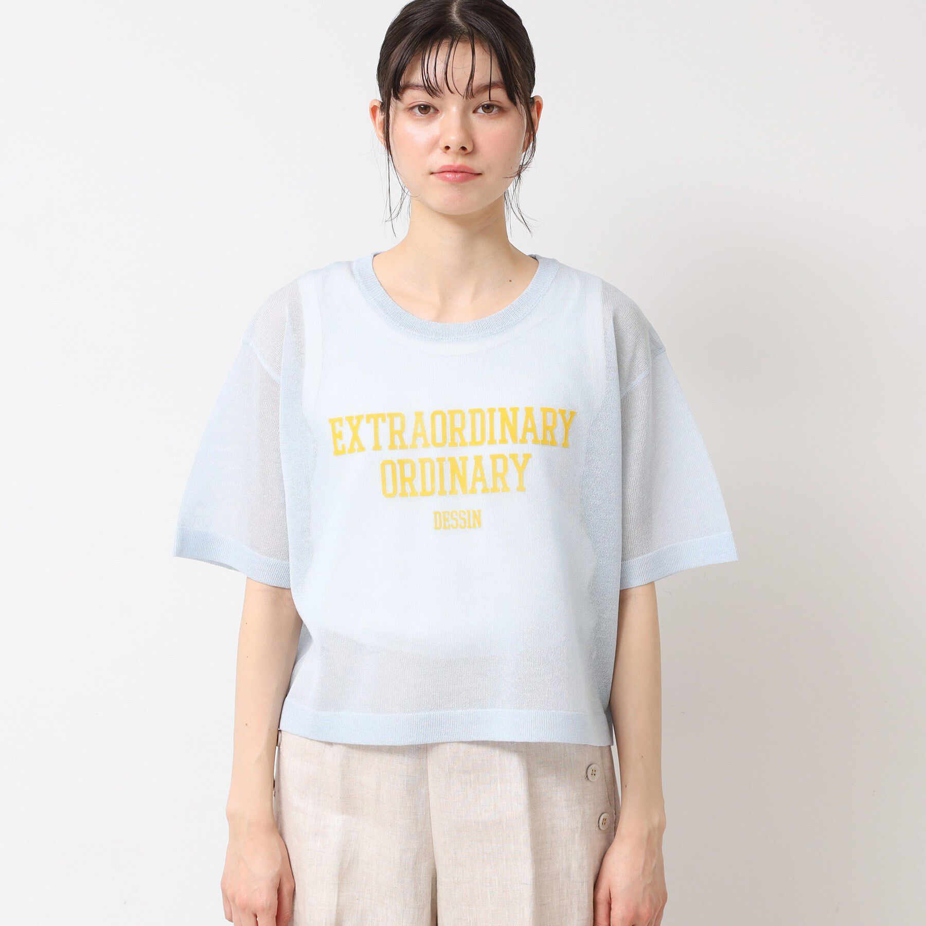 Dessin「【洗える】シースルーロゴニット」|ニット・セーター|