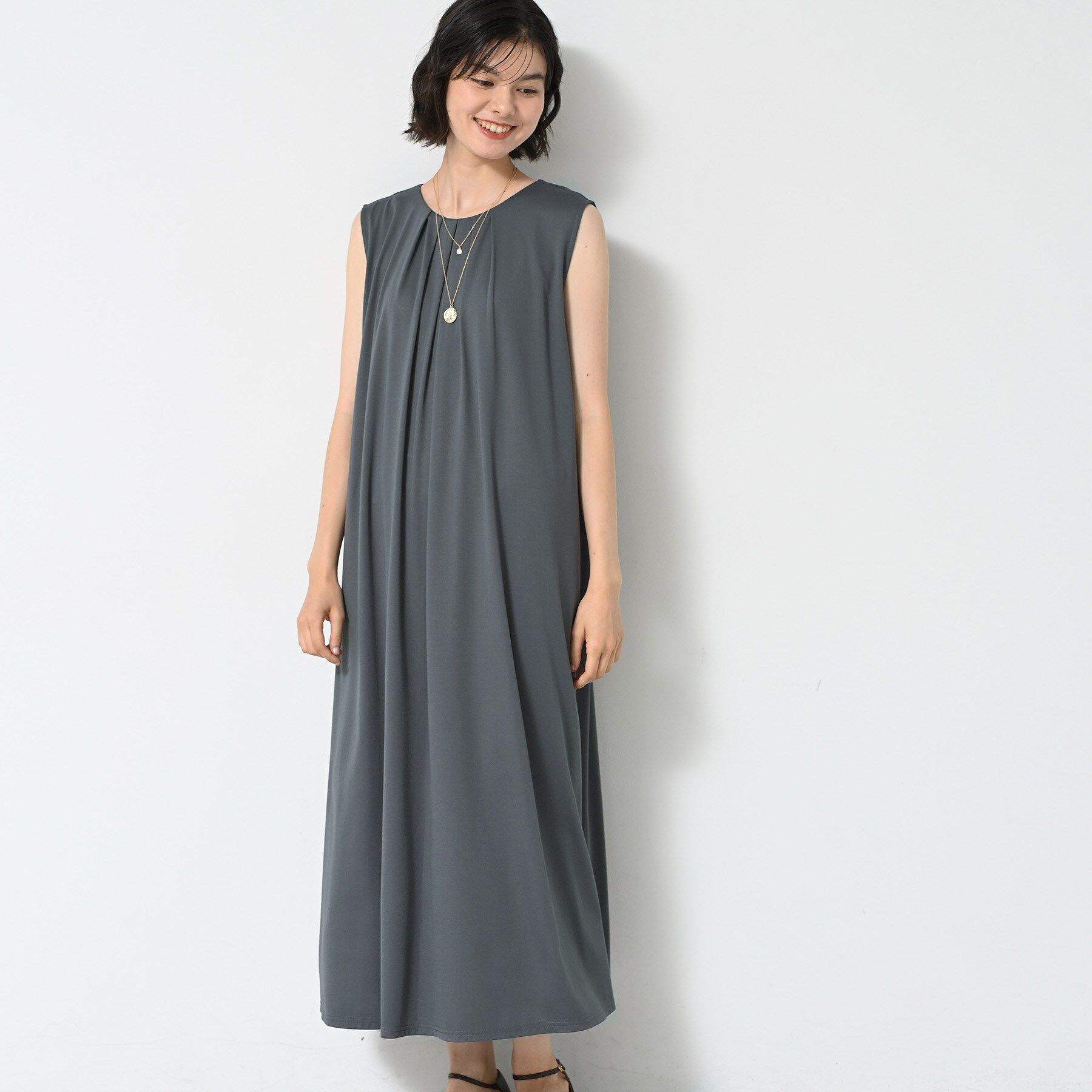 Dessin「【接触冷感】スムースポンチワンピース」|ワンピース|