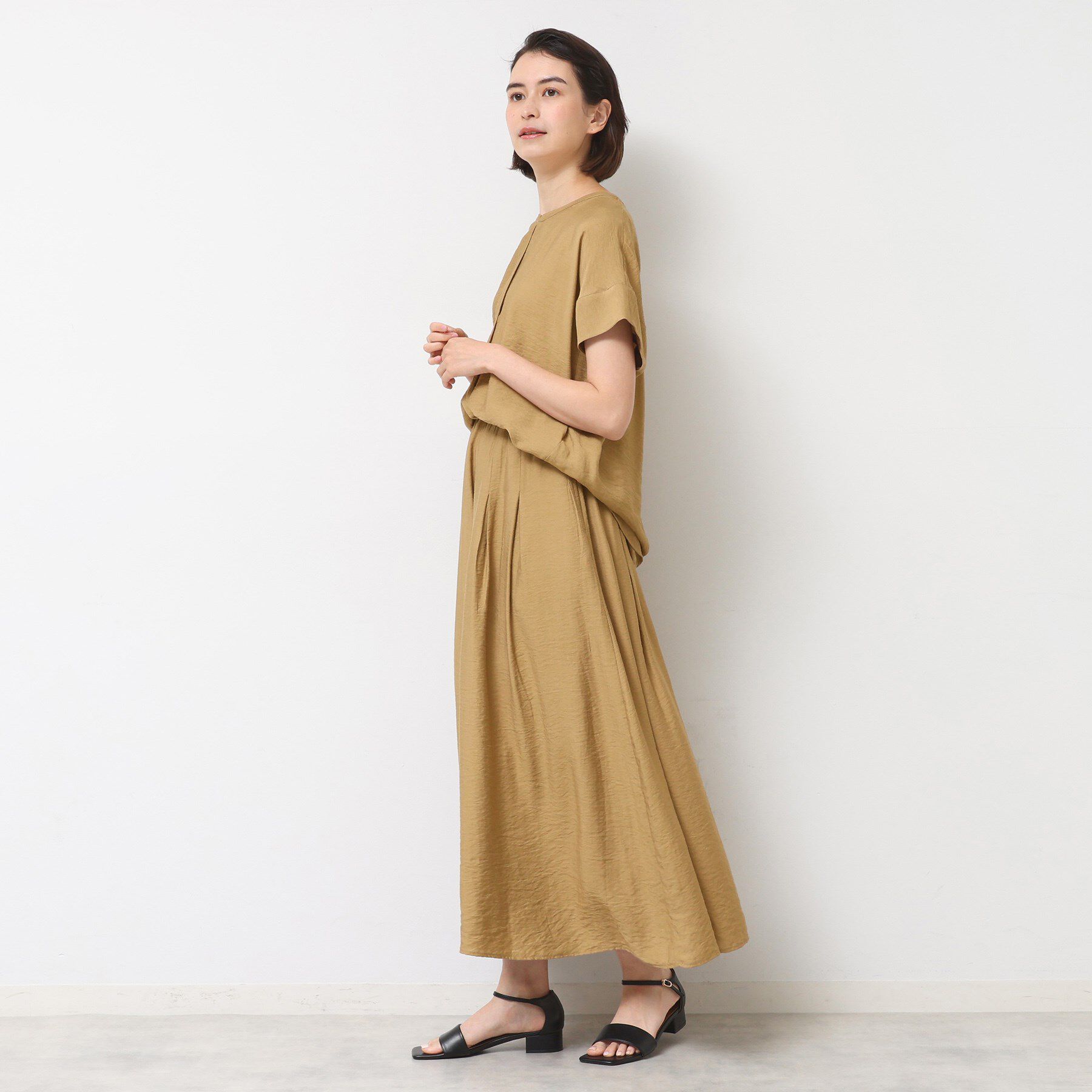 Dessin「【セットアップ可/ウエストゴム/洗える】ドレープワイドパンツ」|その他|