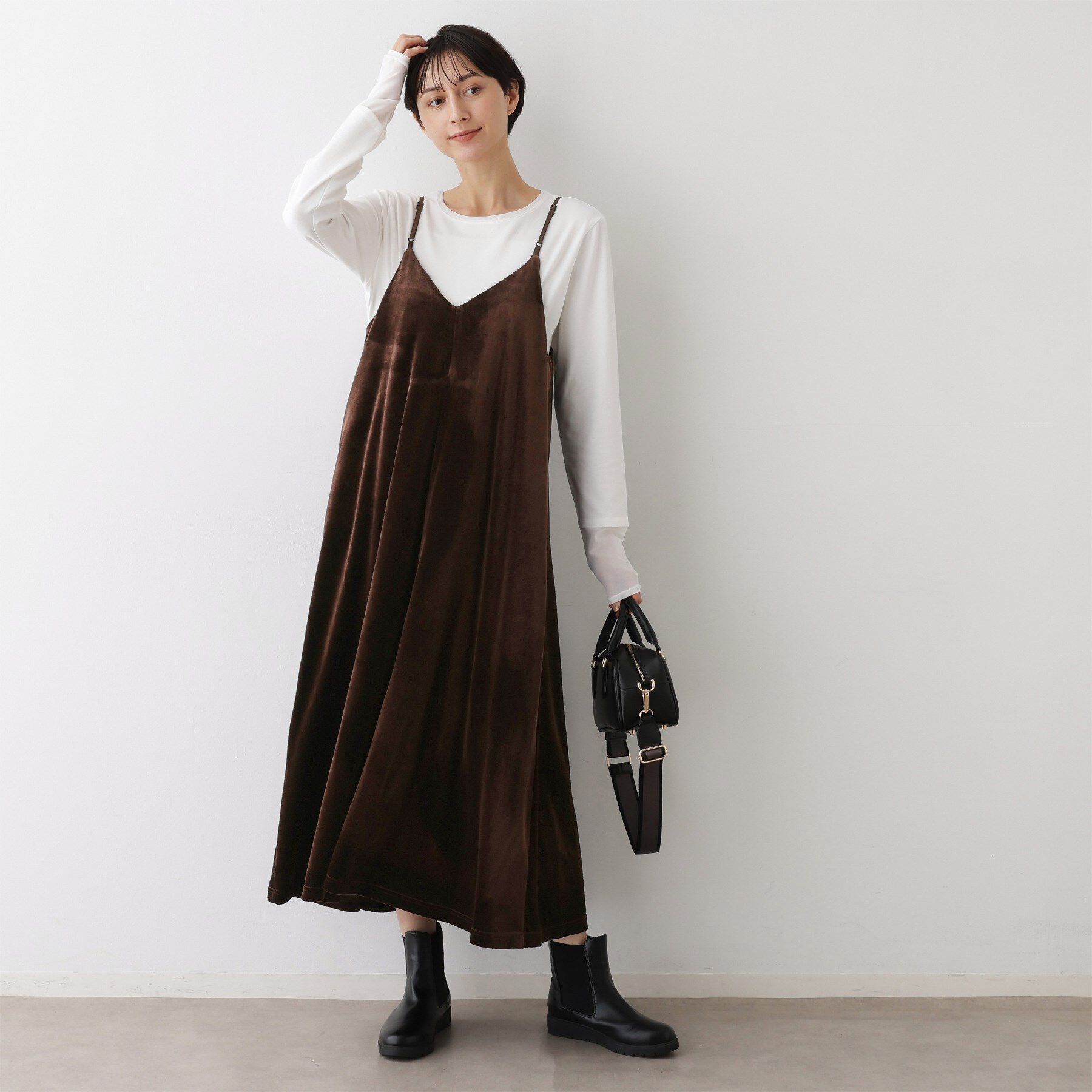 Dessin「【前後2WAY/洗える】ベロアワンピース」|ワンピース|