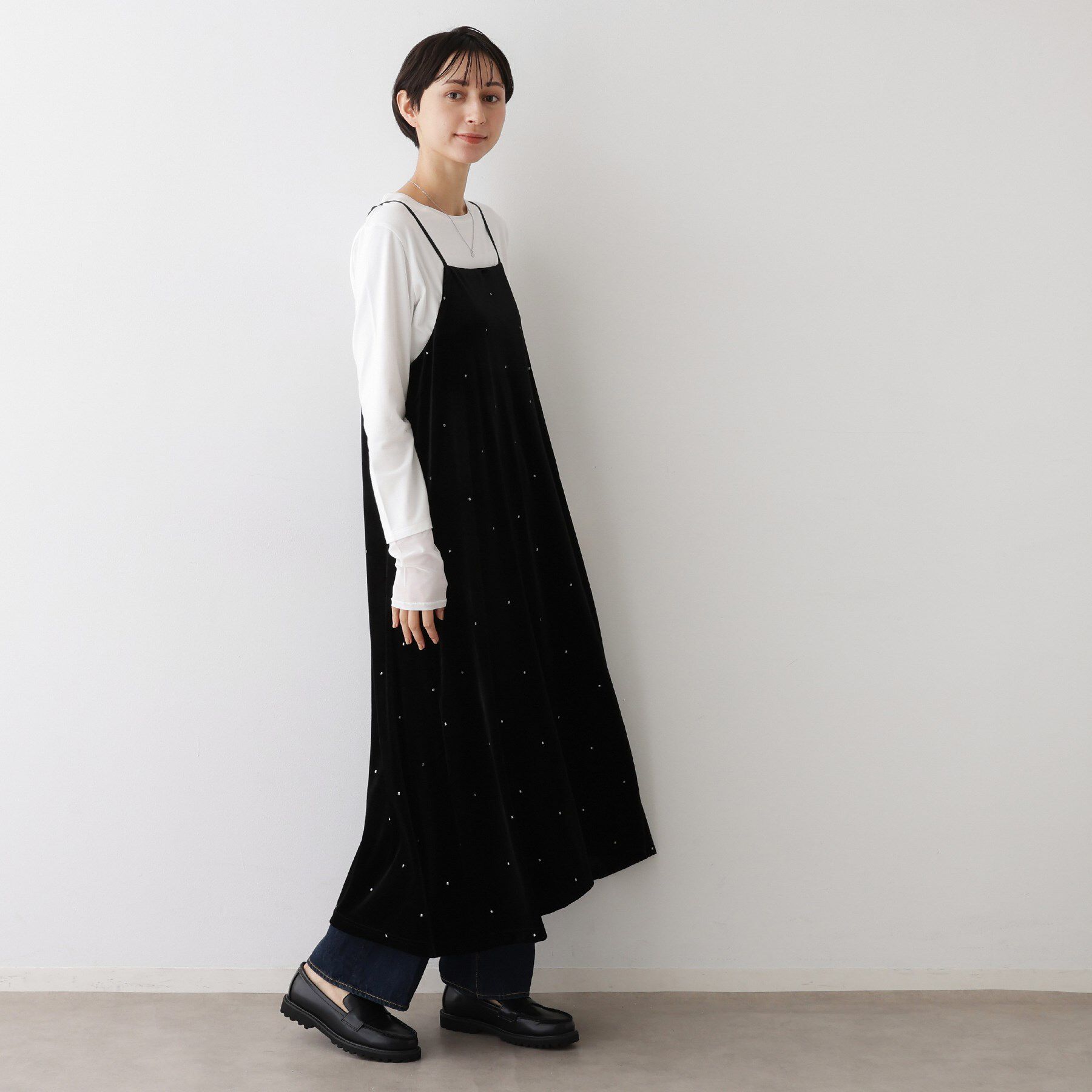 Dessin「【前後2WAY/洗える】ベロアワンピース」|ワンピース|