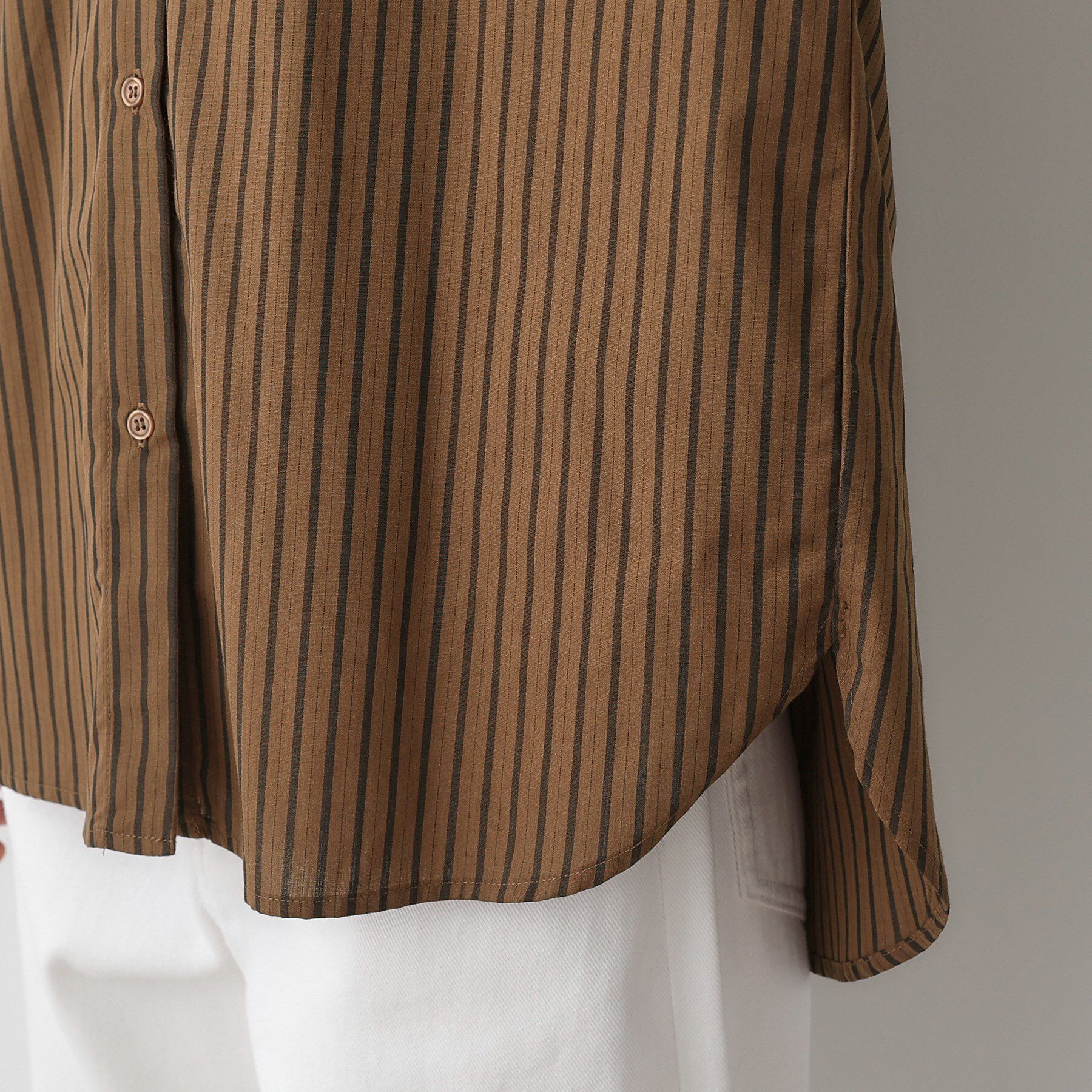 Dessin「【洗える】ストライプフードブラウス」|シャツ・ブラウス|