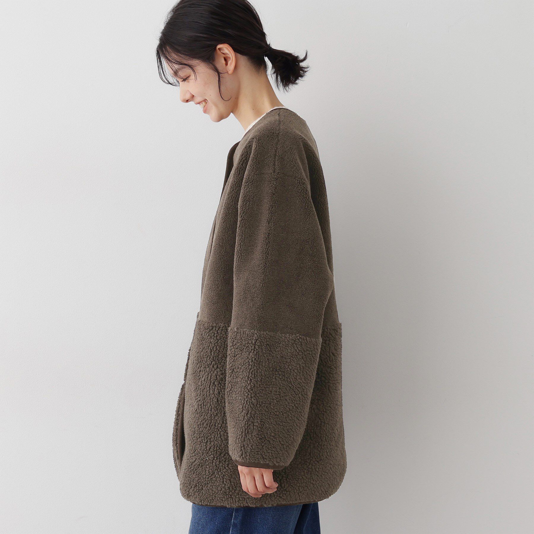 Dessin「【2WAY】フェイクムートンコート」|ノーカラーコート|