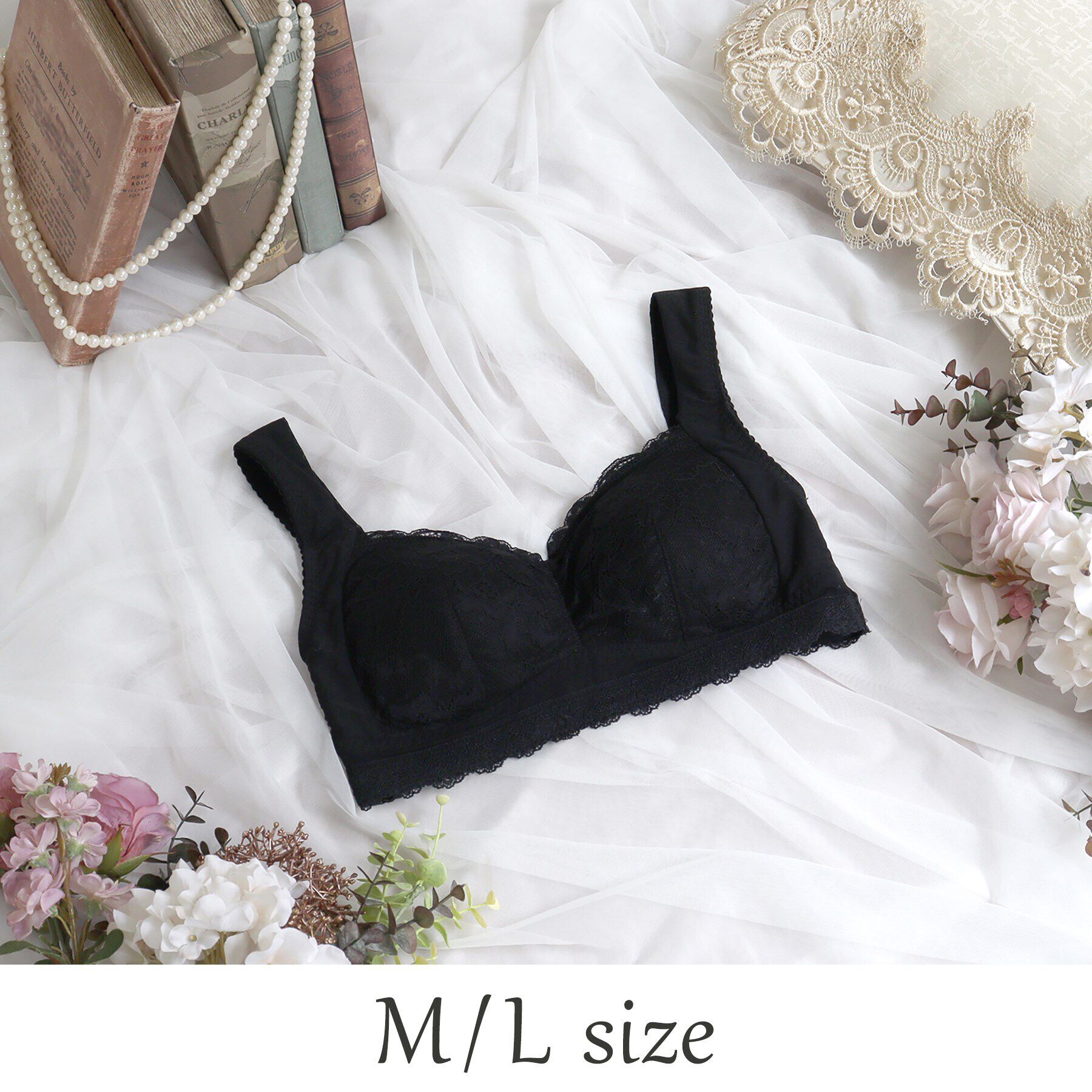 Risa Magli「ノーラ おやすみブラ（M-L）」|インナー|ブラック(019)