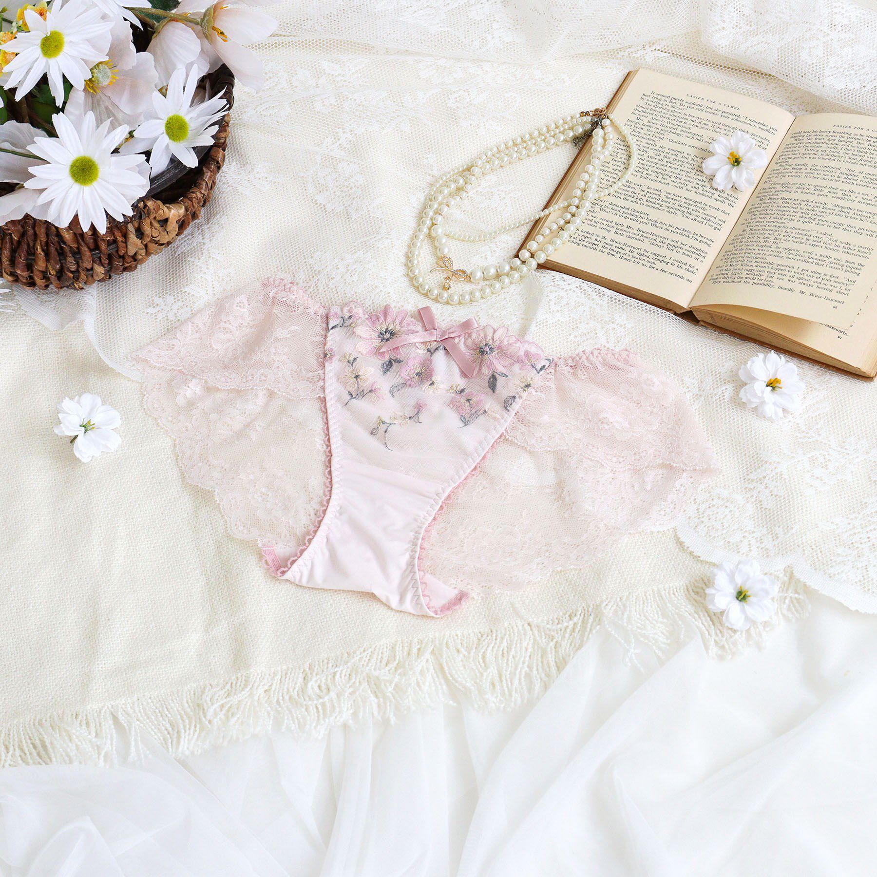 Risa Magli「アルマ レースショーツ」|インナー|ピンク(071)