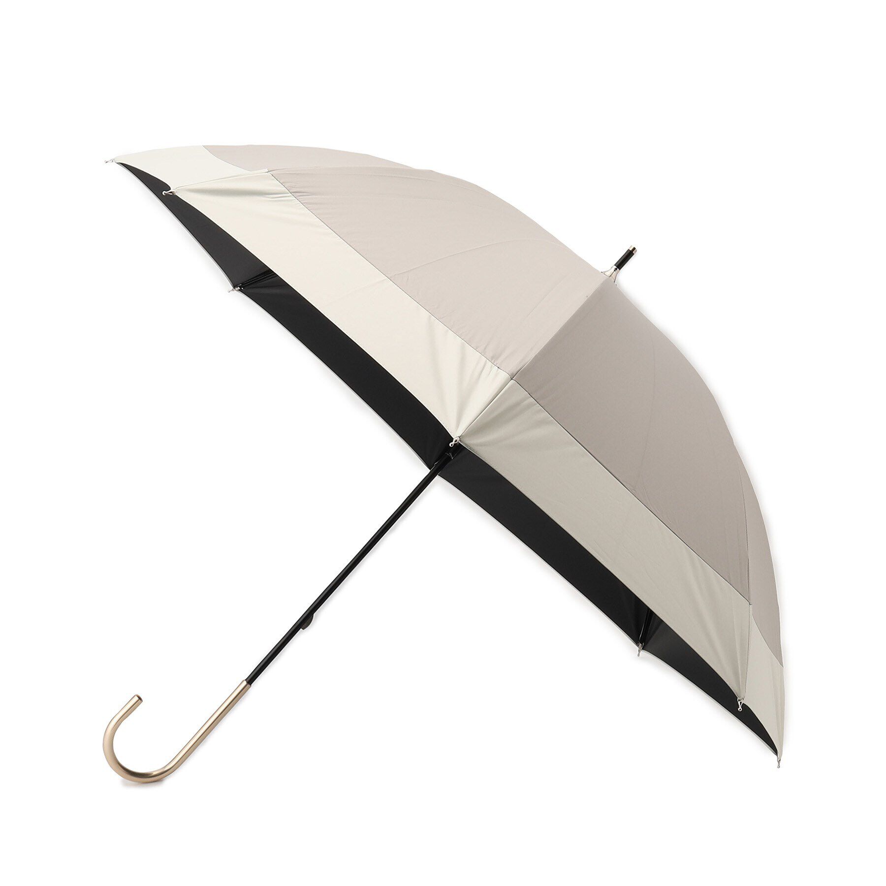 Ober Tashe「【UVカット率99.9％以上/遮光率99.9％以上/レイン/日傘/UVカット】バイカラー長傘」|傘|ｸﾞﾚｰ(012)