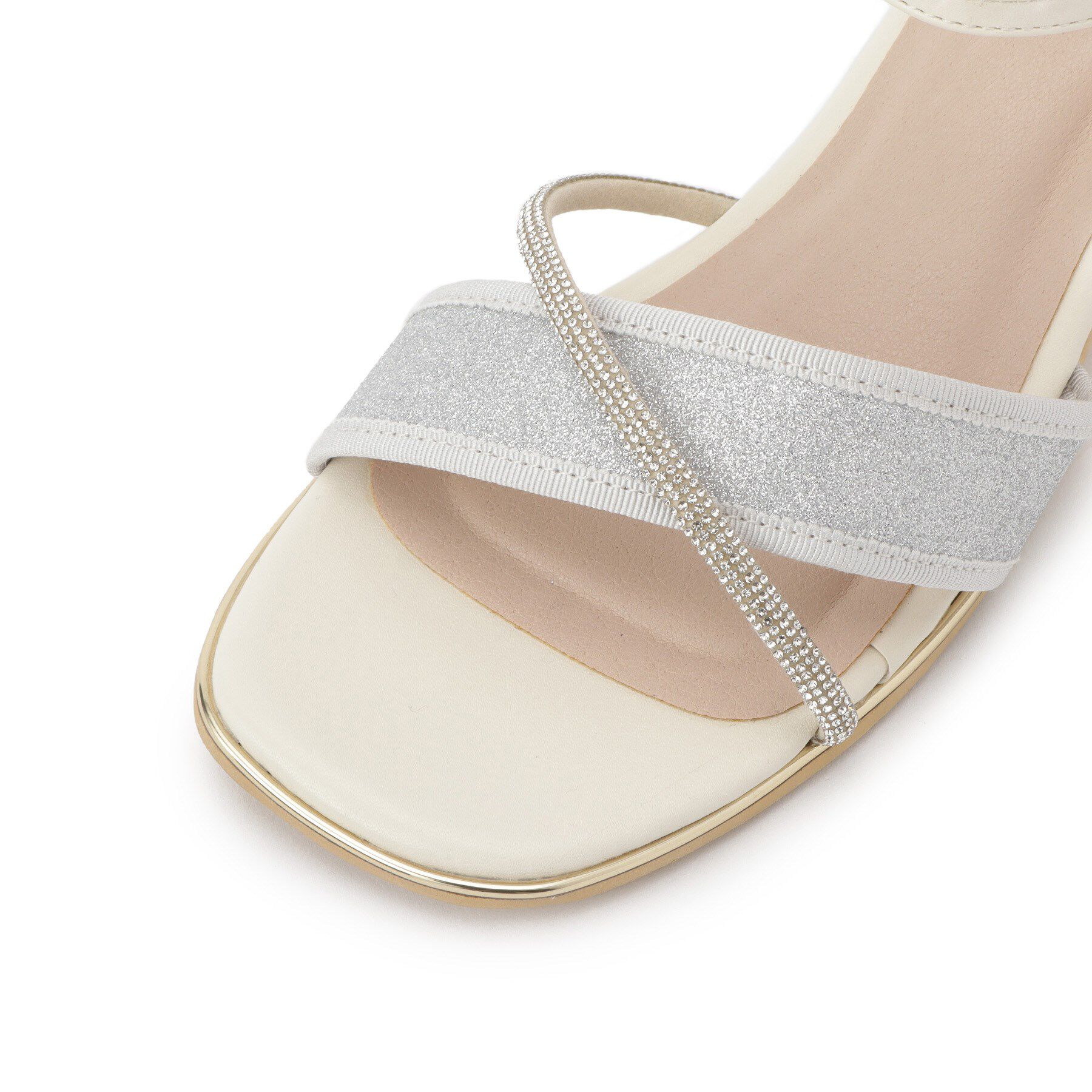 ESPERANZA「ラメ&times;ラインストーンスクエアトゥサンダル」|サンダル|