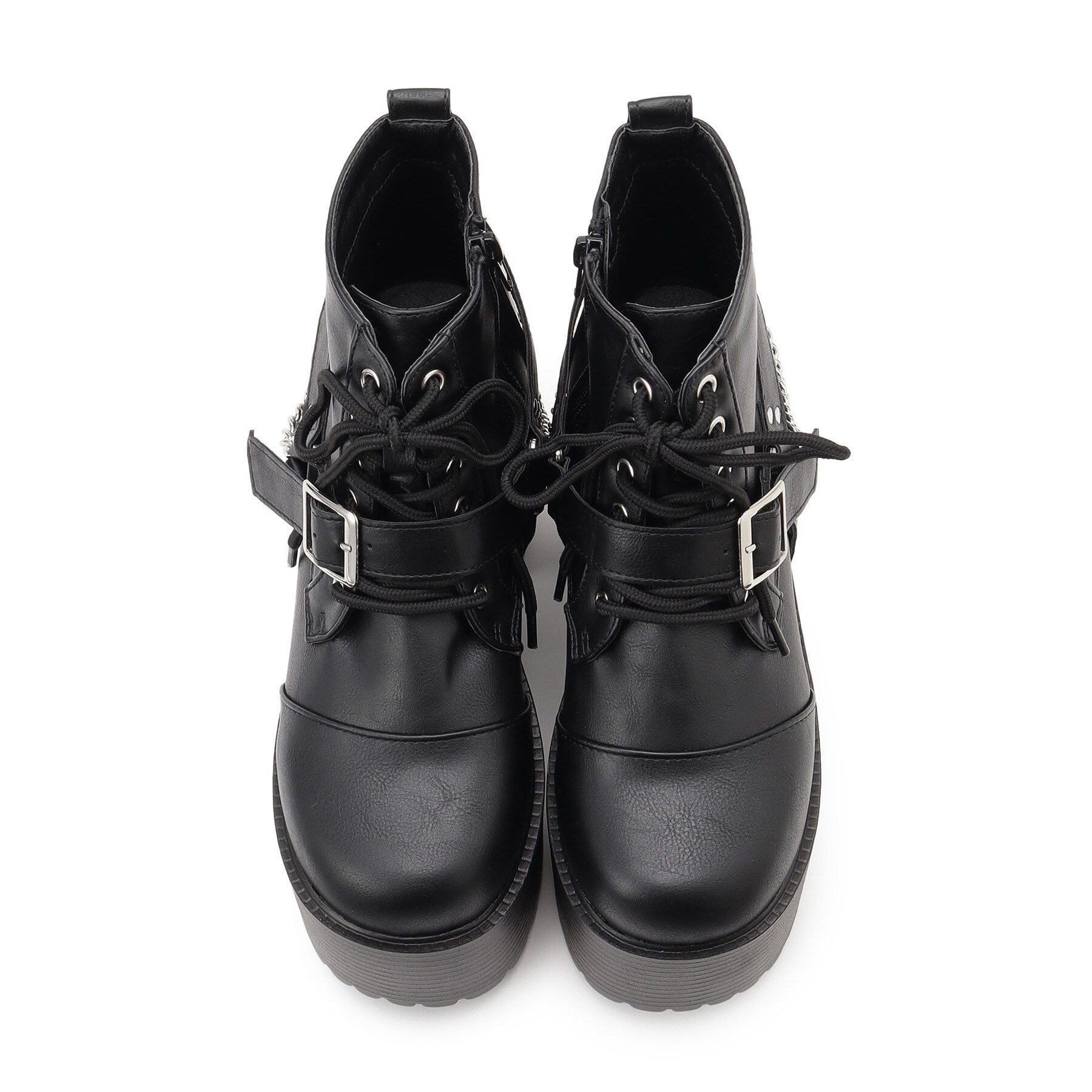 csT&P「ベルト取り外し可厚底ベルト付きブーツ」|ショートブーツ|