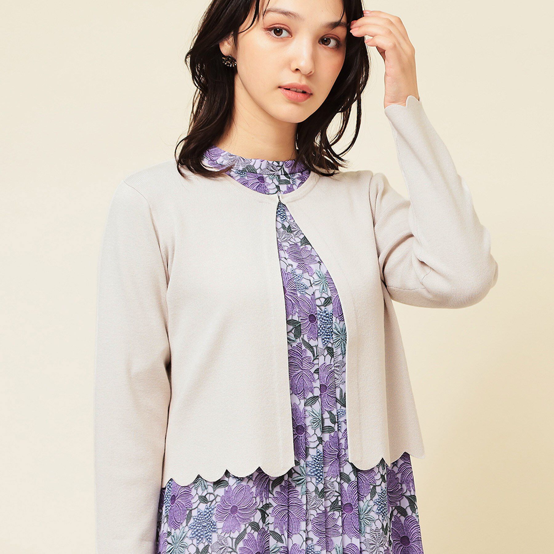 SunaUna「【4色展開／定番】スカラップボレロ」|カーディガン|