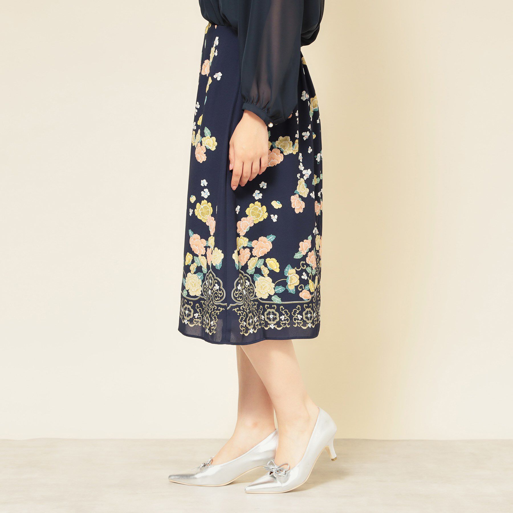 SunaUna「【co creation and yours／SS～L】オリエンタル柄パネルスカート」|スカート|