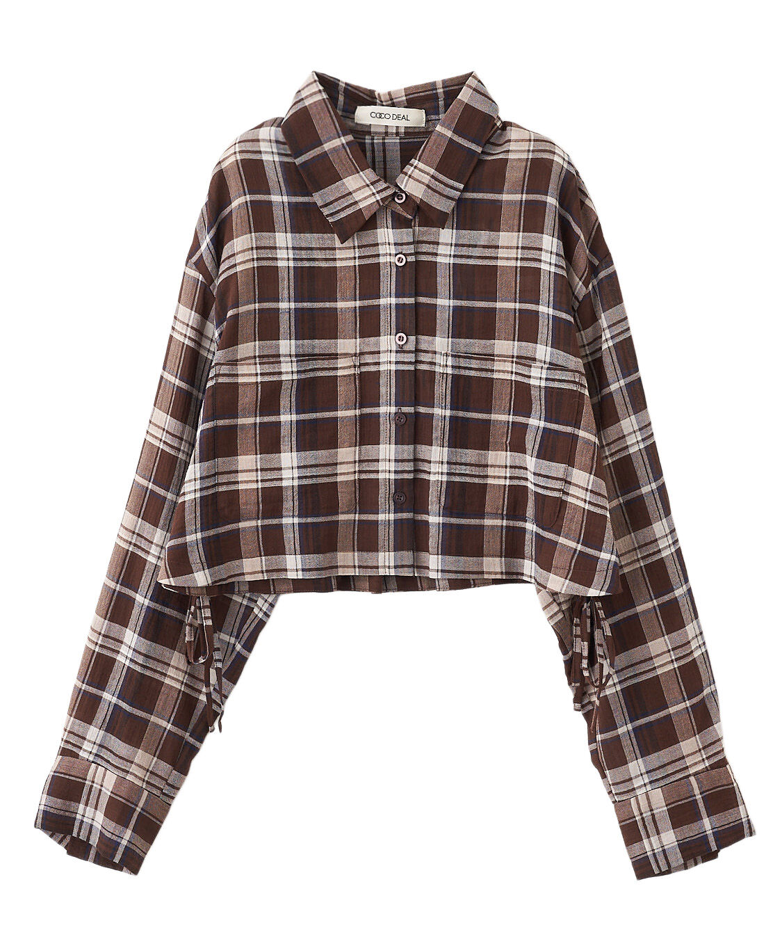 COCO DEAL「サイドリボンクロップドシャツ」|シャツ・ブラウス|