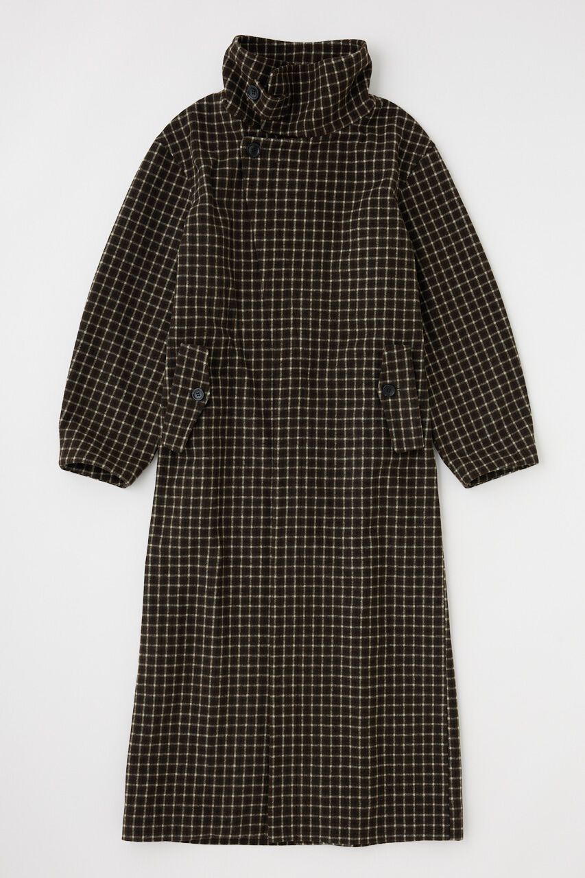MOUSSY「STANDCOLLAR PLAID コクーンコート」|その他|