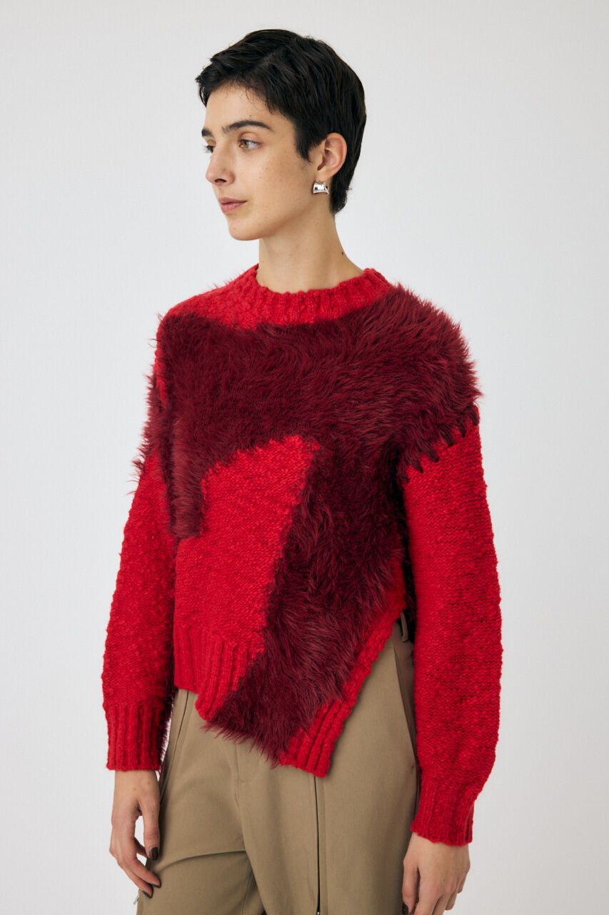 MOUSSY「INTARSIA SLIT セーター」|ニット・セーター|