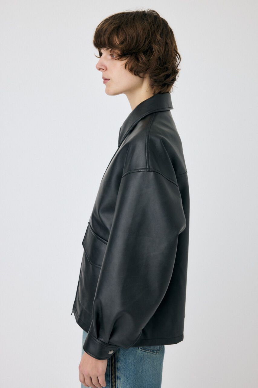 MOUSSY「FAUX LEATHER OVER ジャケット」|ブルゾン・スタジャン|