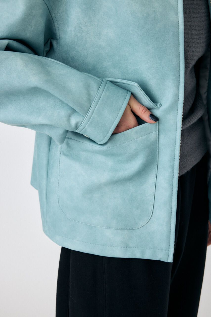 MOUSSY「FAUX LEATHER OVER ジャケット」|ブルゾン・スタジャン|