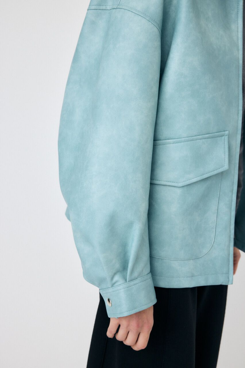 MOUSSY「FAUX LEATHER OVER ジャケット」|ブルゾン・スタジャン|