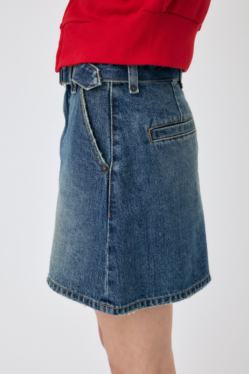MOUSSY「BELTED DENIM ミニスカート」|スカート|