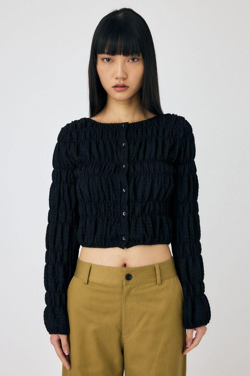 MOUSSY「SHIRRING カーディガン」|Tシャツ・カットソー|