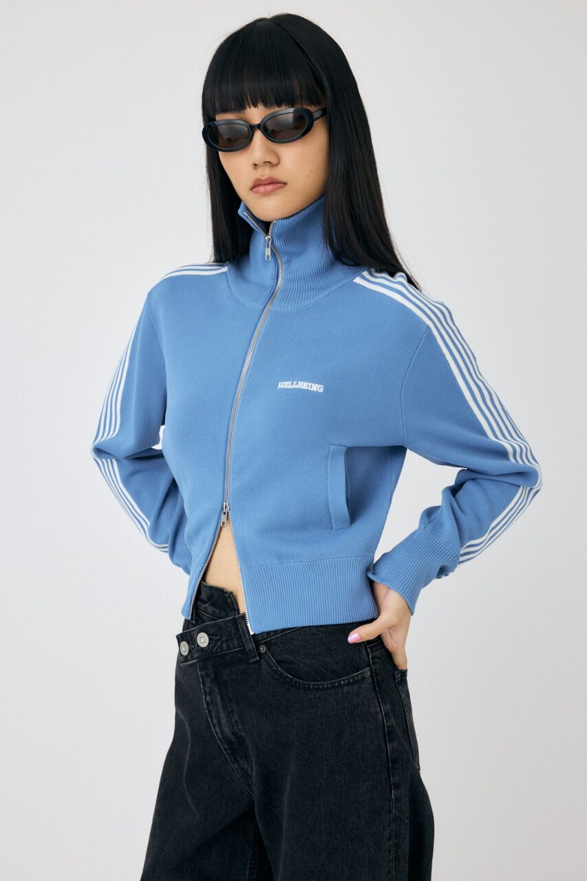 MOUSSY「KNIT トラックジャケット」|シャツ・ブラウス|L/BLU1