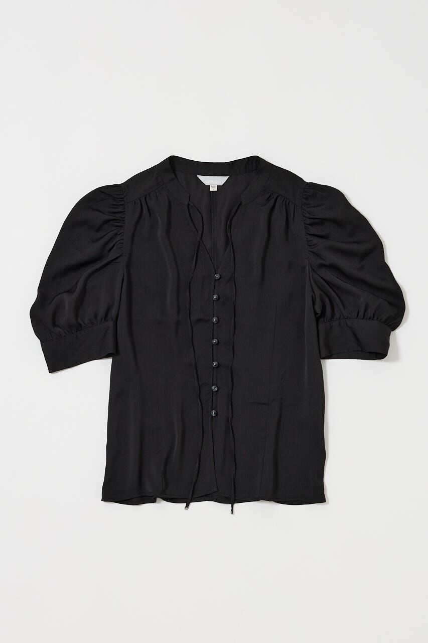 MOUSSY「GATHERED SHOULDER ハーフスリーブブラウス」|シャツ・ブラウス|BLK