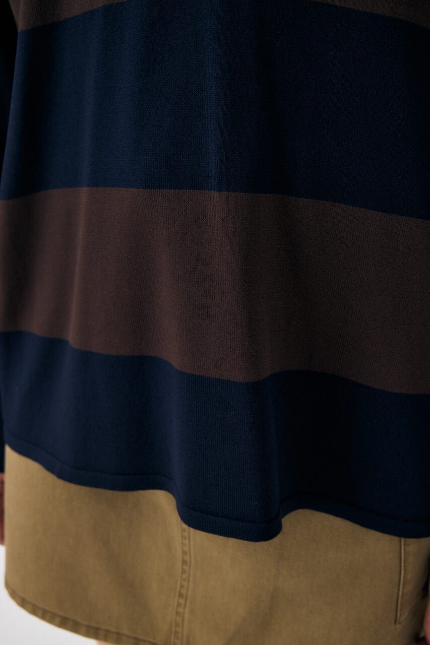 MOUSSY「BORDER KNIT ポロ」|ニット・セーター|