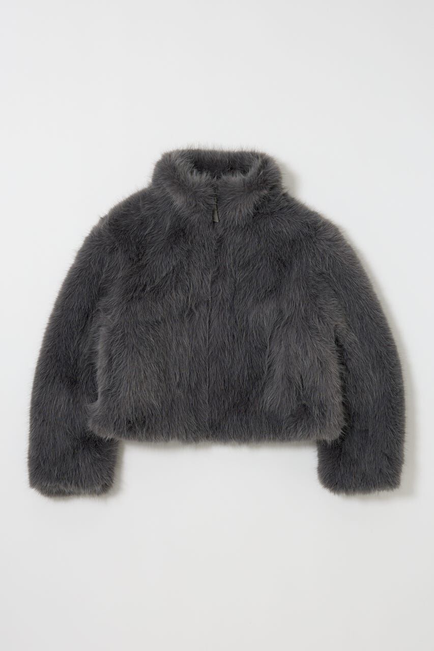 MOUSSY「F/FUR STAND COLLAR ジャケット」|ブルゾン・スタジャン|