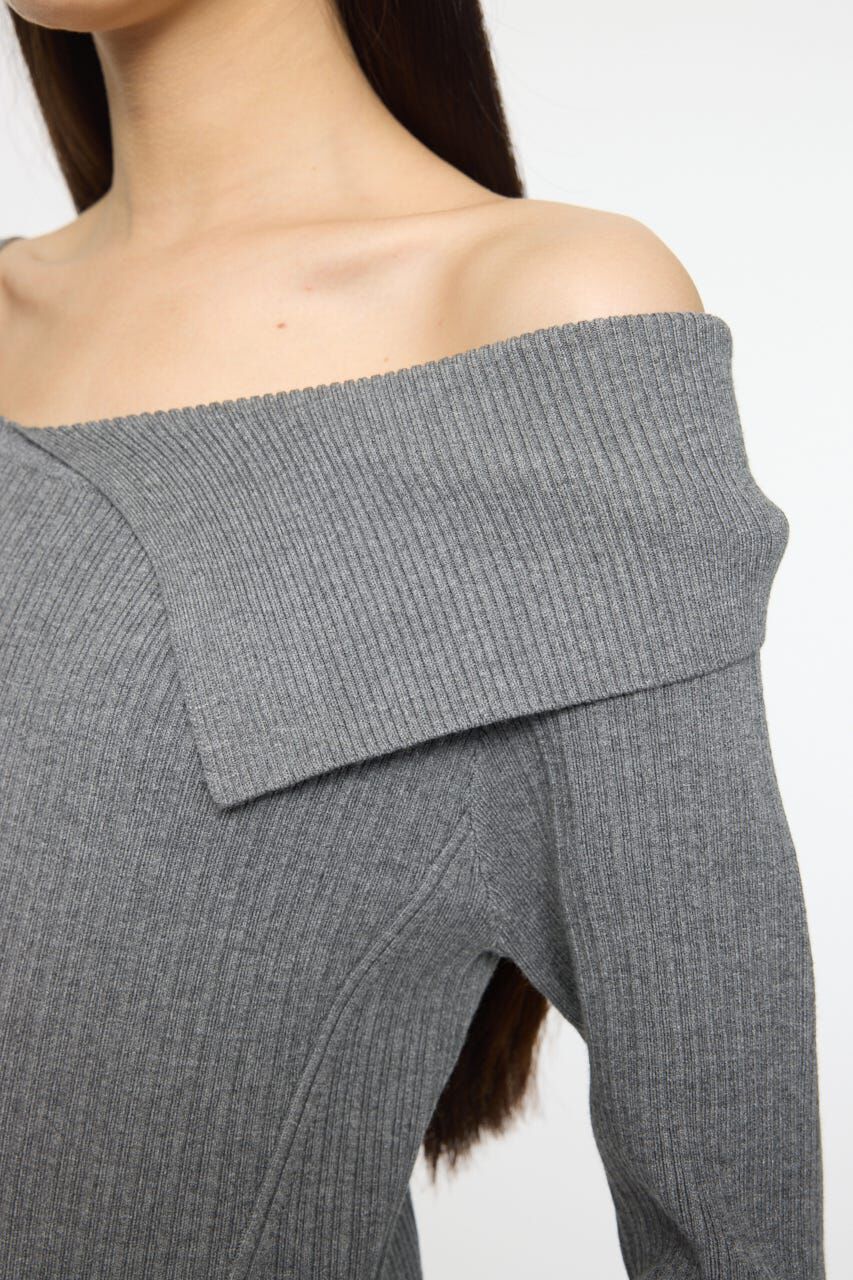 MOUSSY「ASYMMETRY COLLAR KNIT ドレス」|ワンピース|