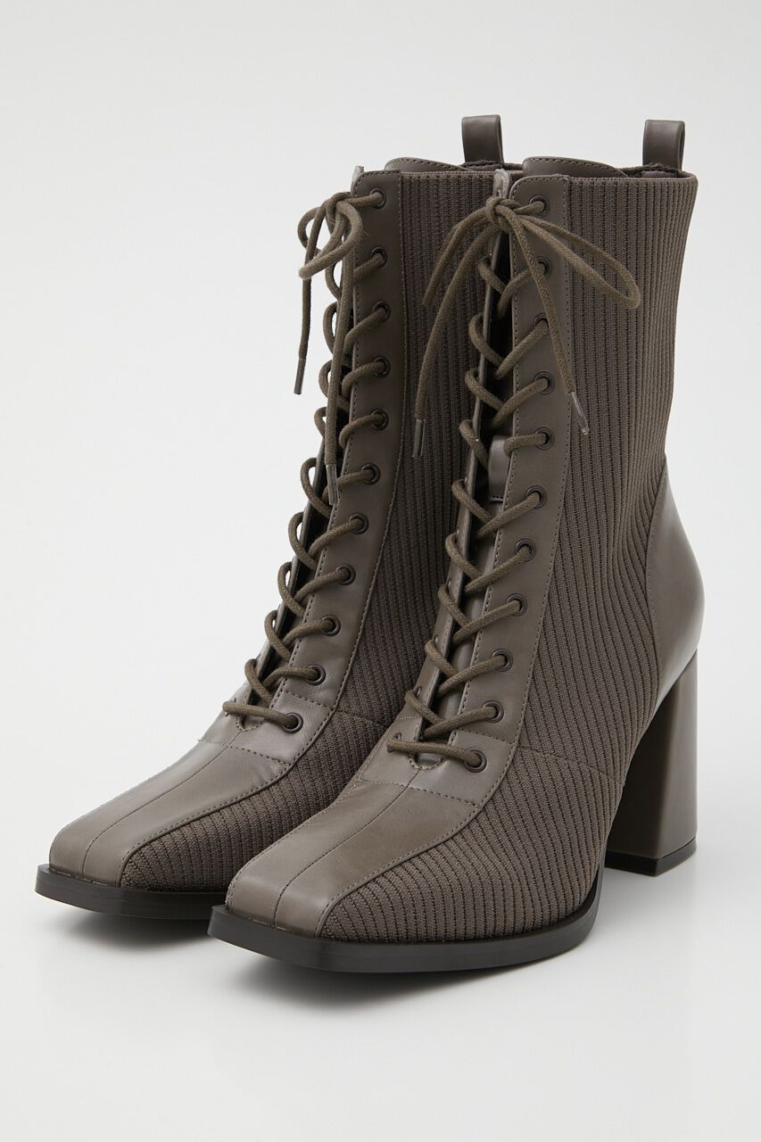 rienda「レースUP Knitショートブーツ」|その他|