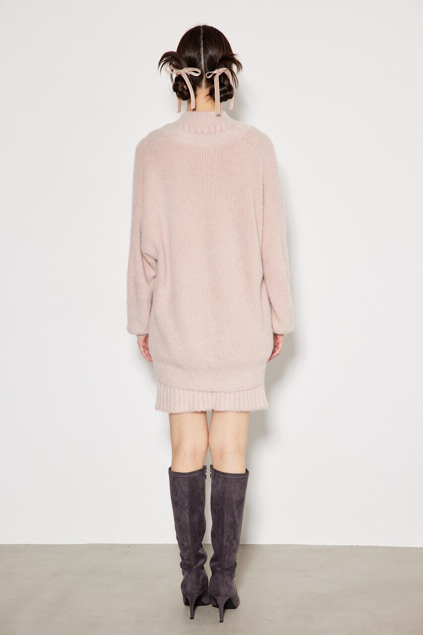 rienda「ビジュー釦カーデミニSET Knit OP」|ワンピース|